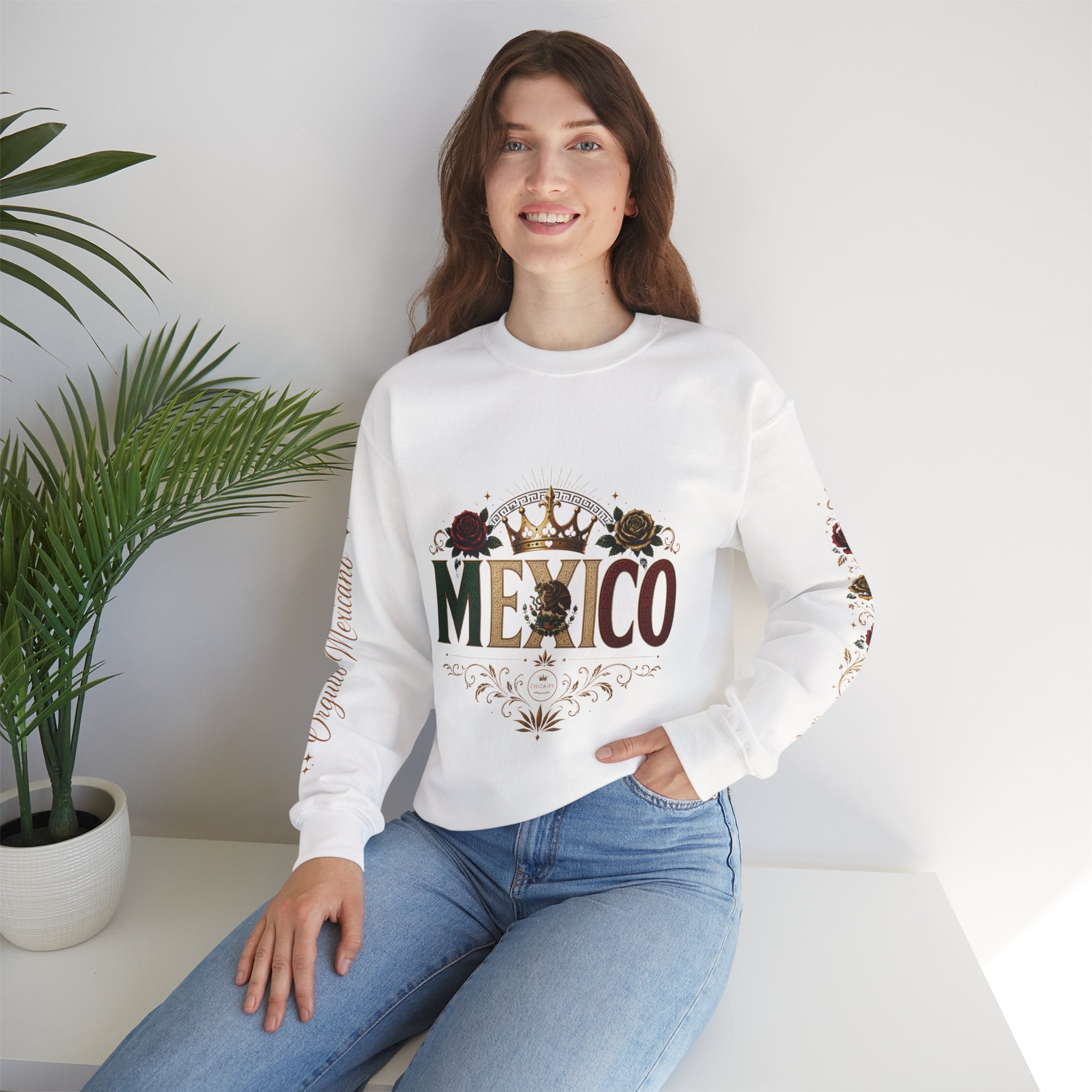 Orgullo Mexicano Crewneck Sweatshirt - Viva México Graphic Pullover