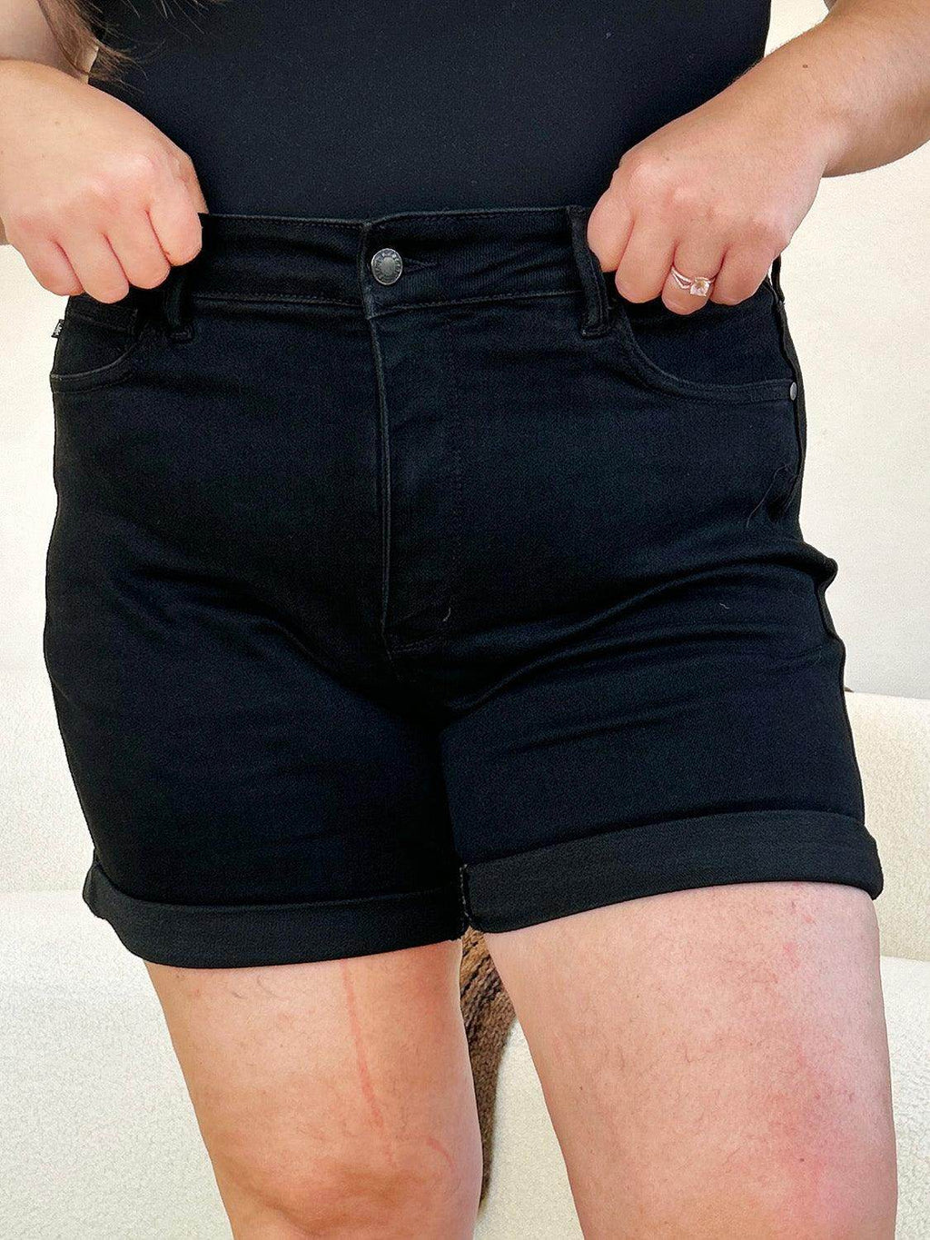 Judy Blue Full Size High Waist Tummy Control Cuffed Shorts