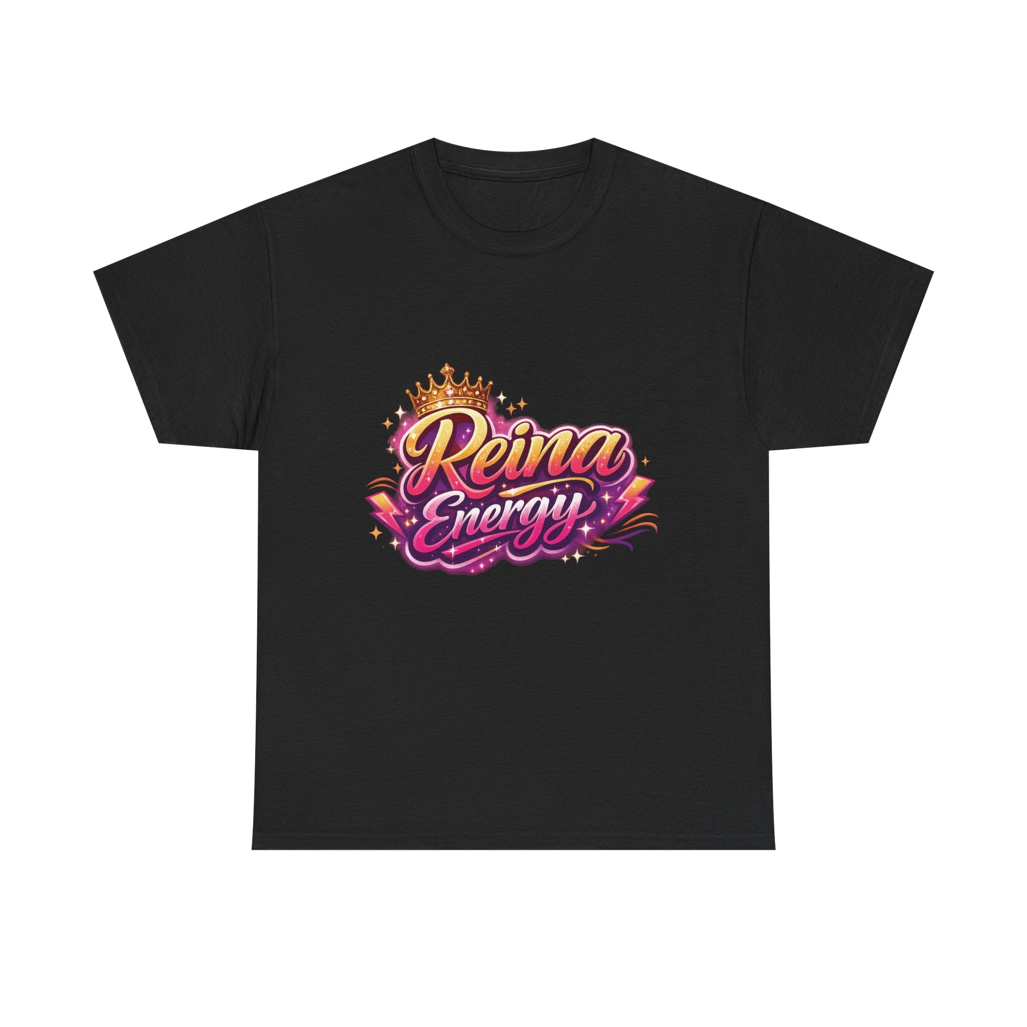 Reina Energy Tee | Crown Script Logo, Vibrant Retro Colors