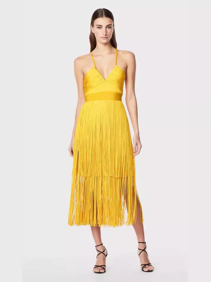 Fringe Bodycon Bandage Dress