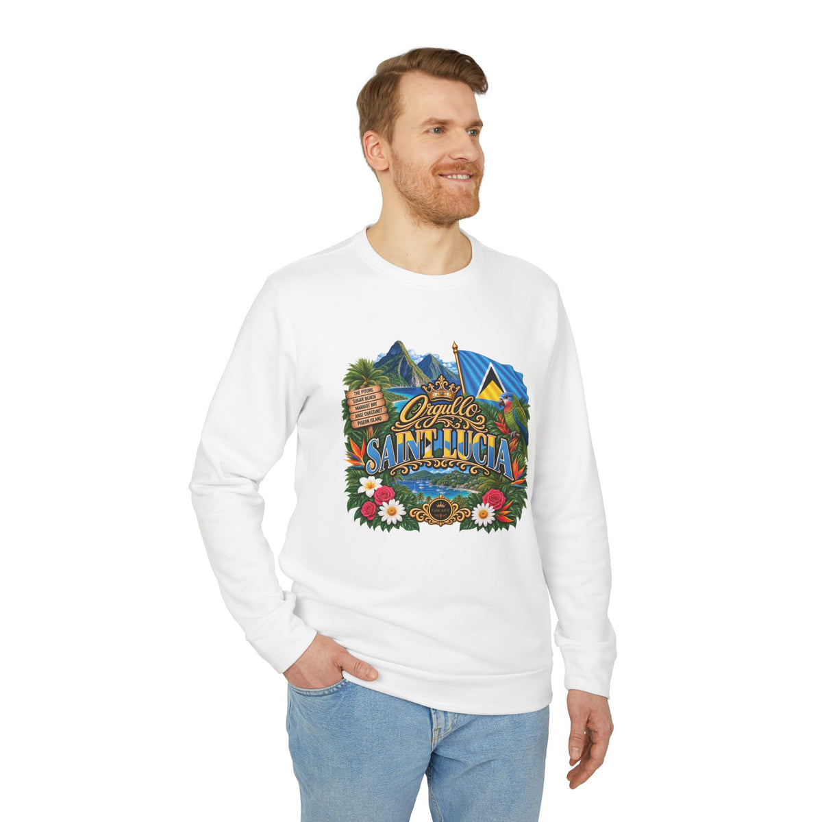 Orgullo Saint Lucia — Raíces Unidas Collection | adidas Crewneck Sweatshirt