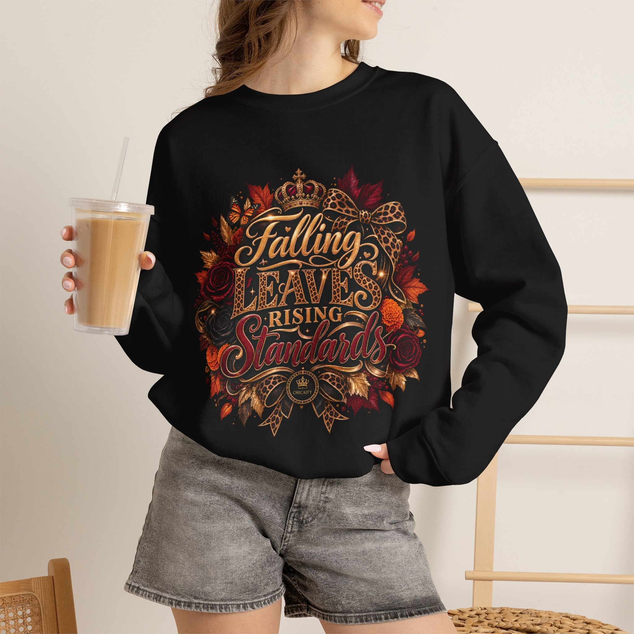 Falling Leaves, Rising Standards | Crewneck Sweatshirt