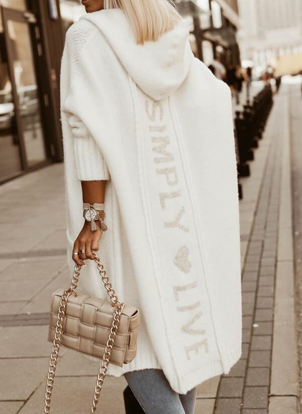 Hooded Longline Cardigan Sweater