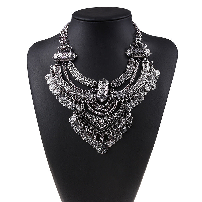 Vintage Coin Statement Necklace