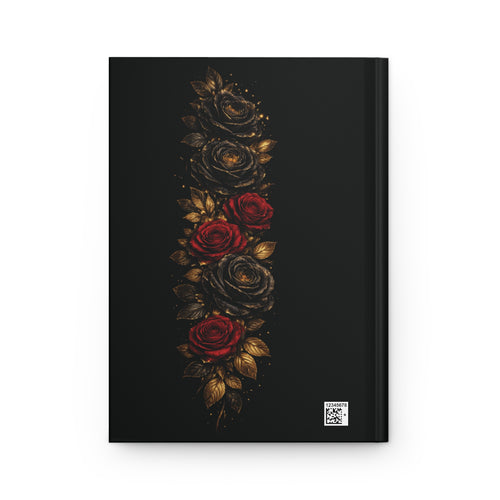 Born to Bloom Hardcover Journal — Black & Gold Rose Notebook for Empowerment, Gratitude, & Creative Writing