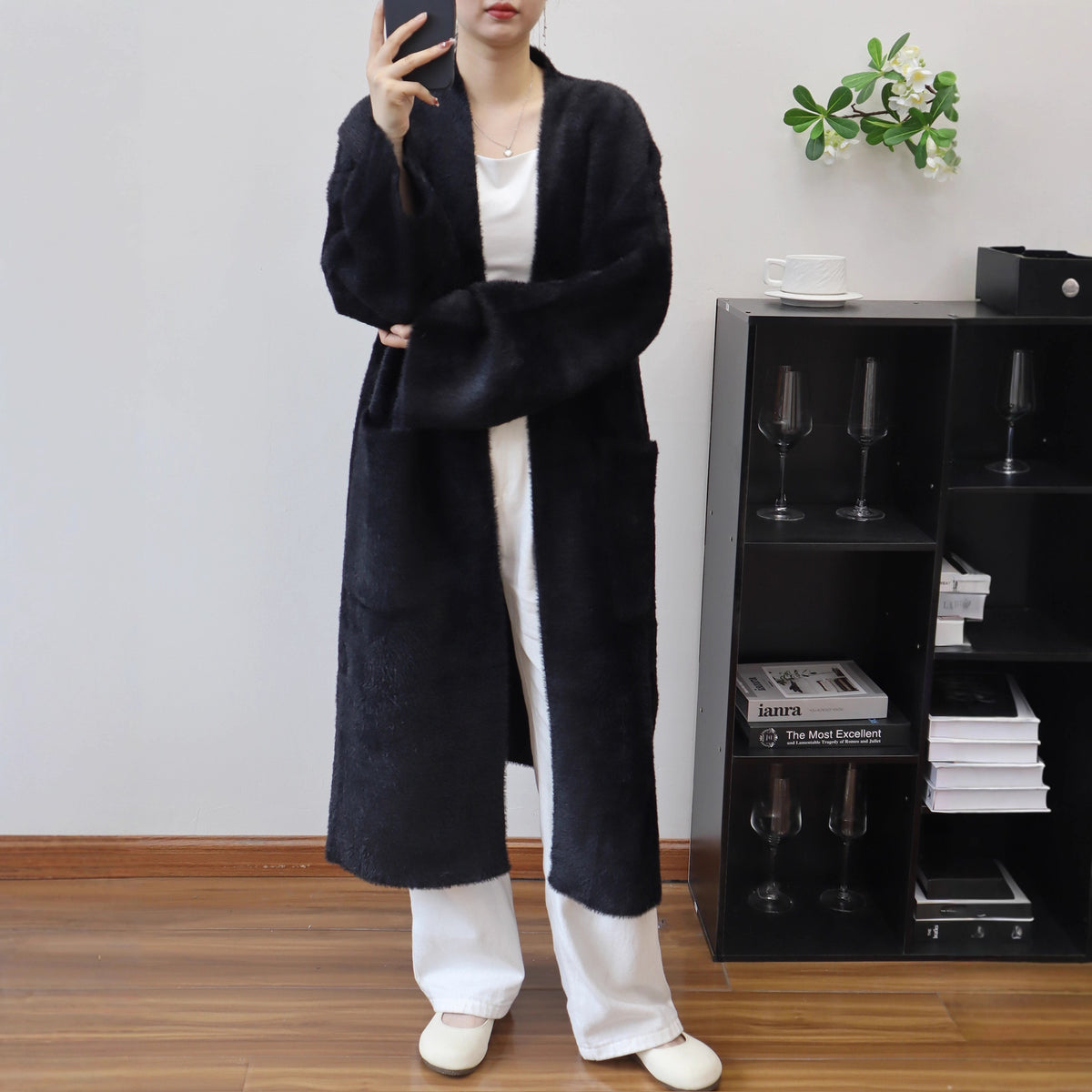 Longline Open-Front Sweater