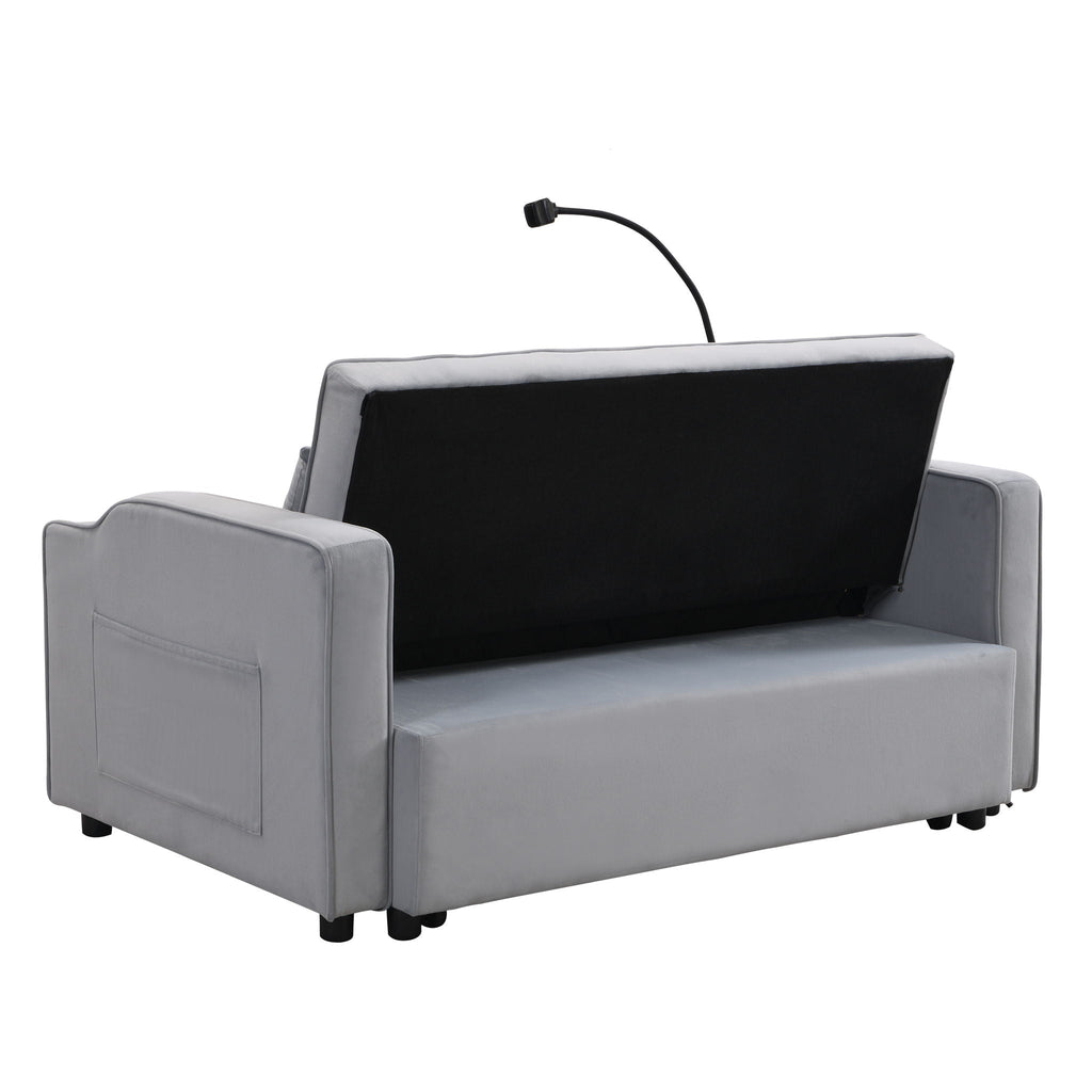 Modern Loveseat Futon Sofa with Pullout Bed and Adjustable Backrest - Multiple Colors