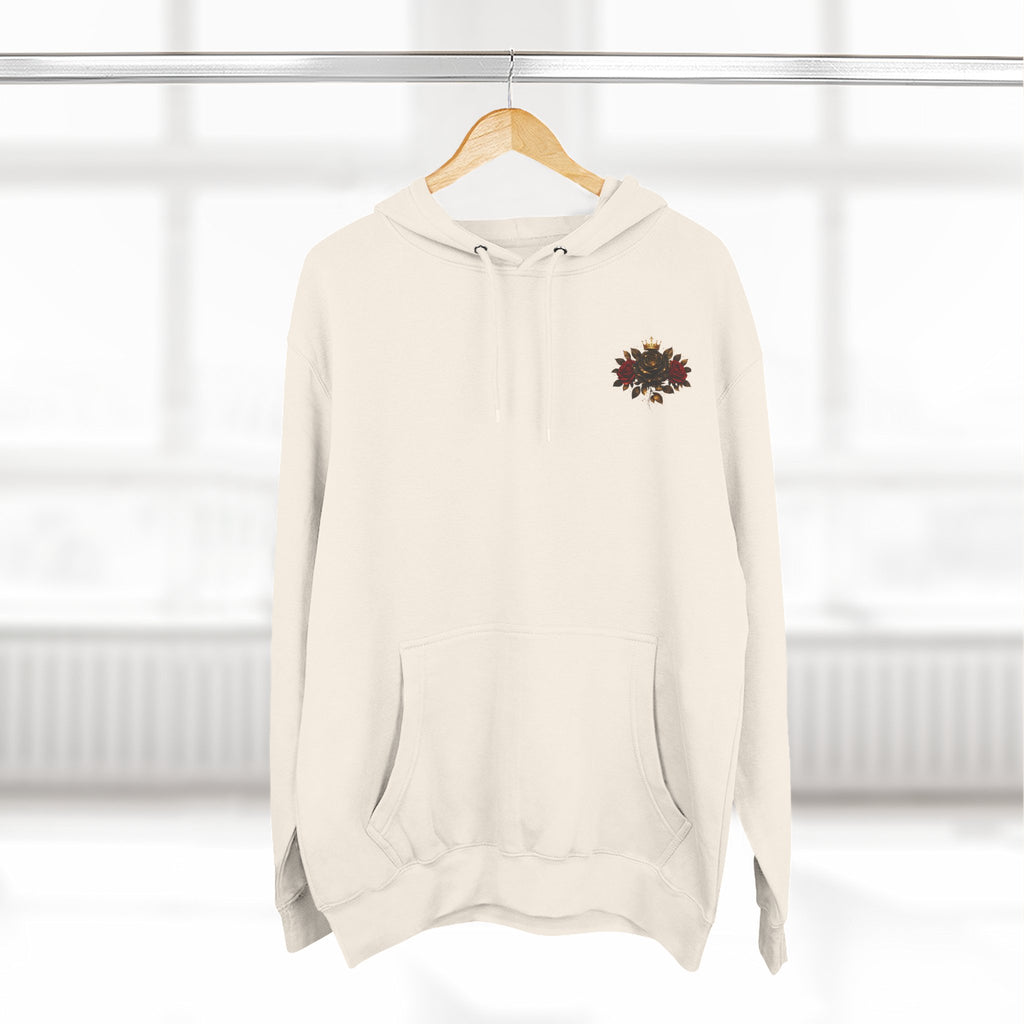 "Soft Heart. Sharp Mind." Rose Crest Design Hoodie