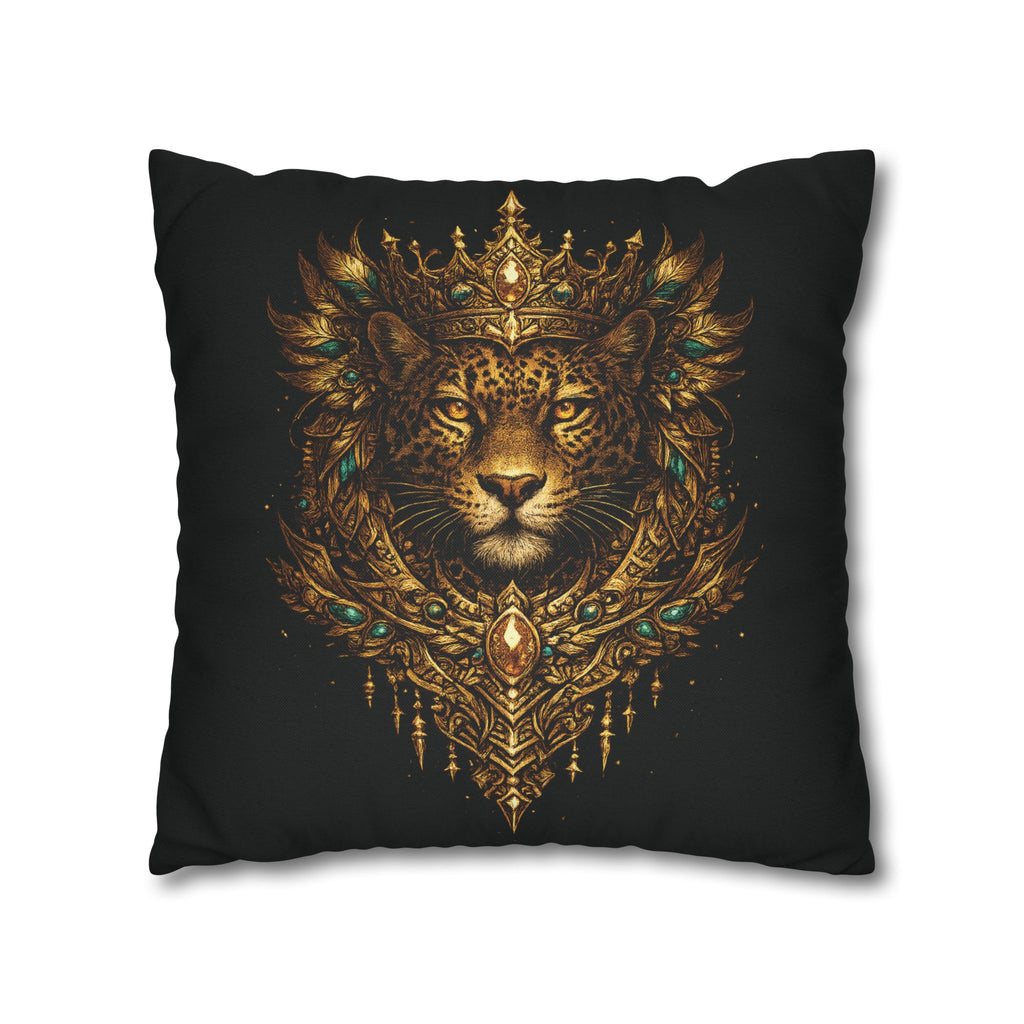 Golden Crowned Jaguar Decorative Pillow case