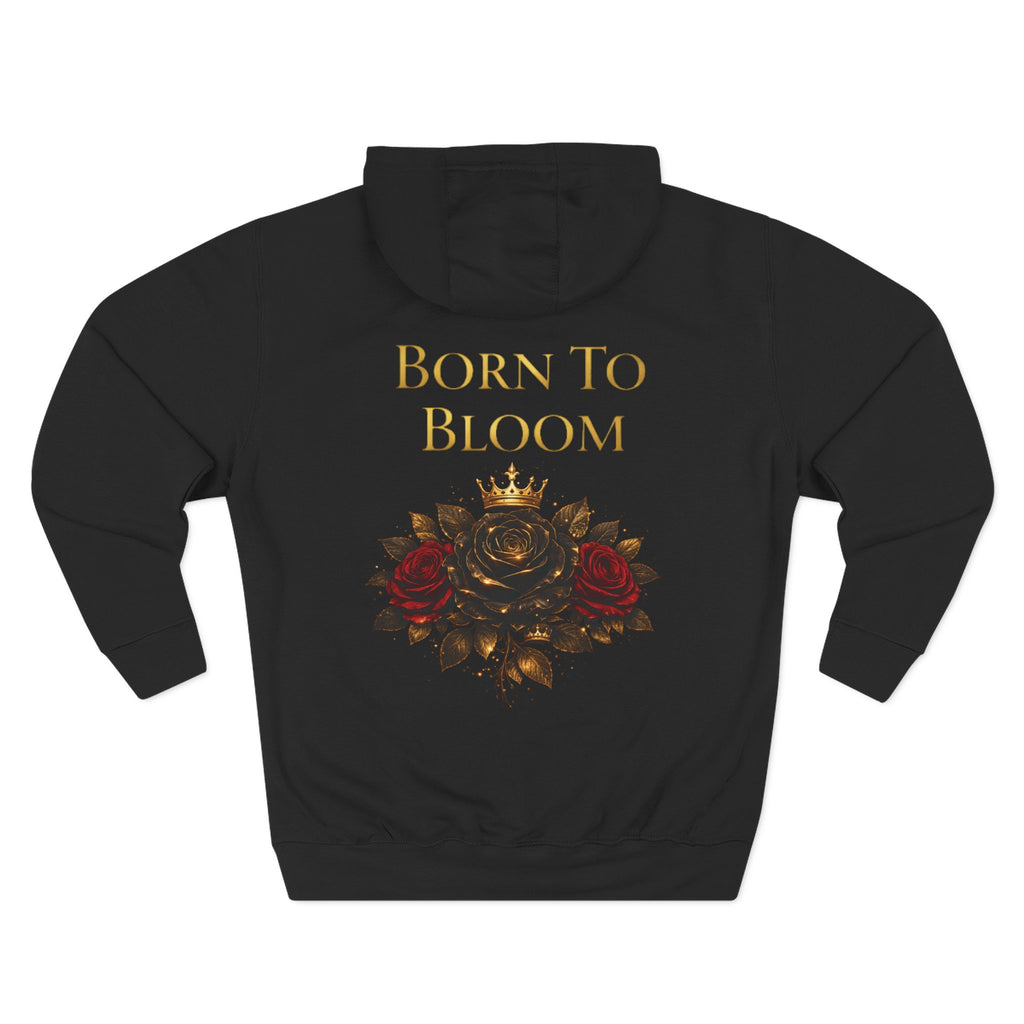 Born to Bloom Hoodie — Rose Crown Floral Fleece Pullover