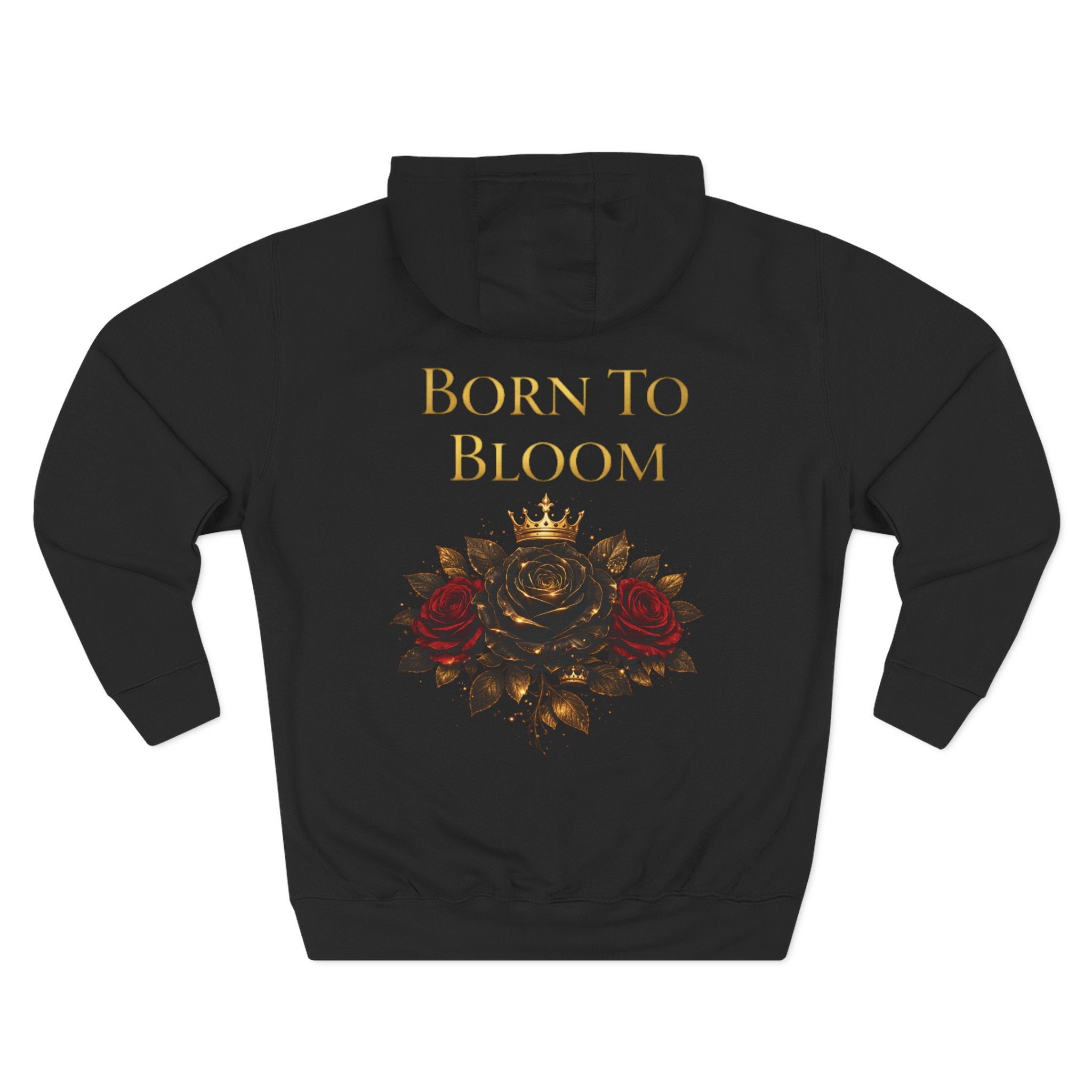 Born to Bloom Hoodie — Rose Crown Floral Fleece Pullover