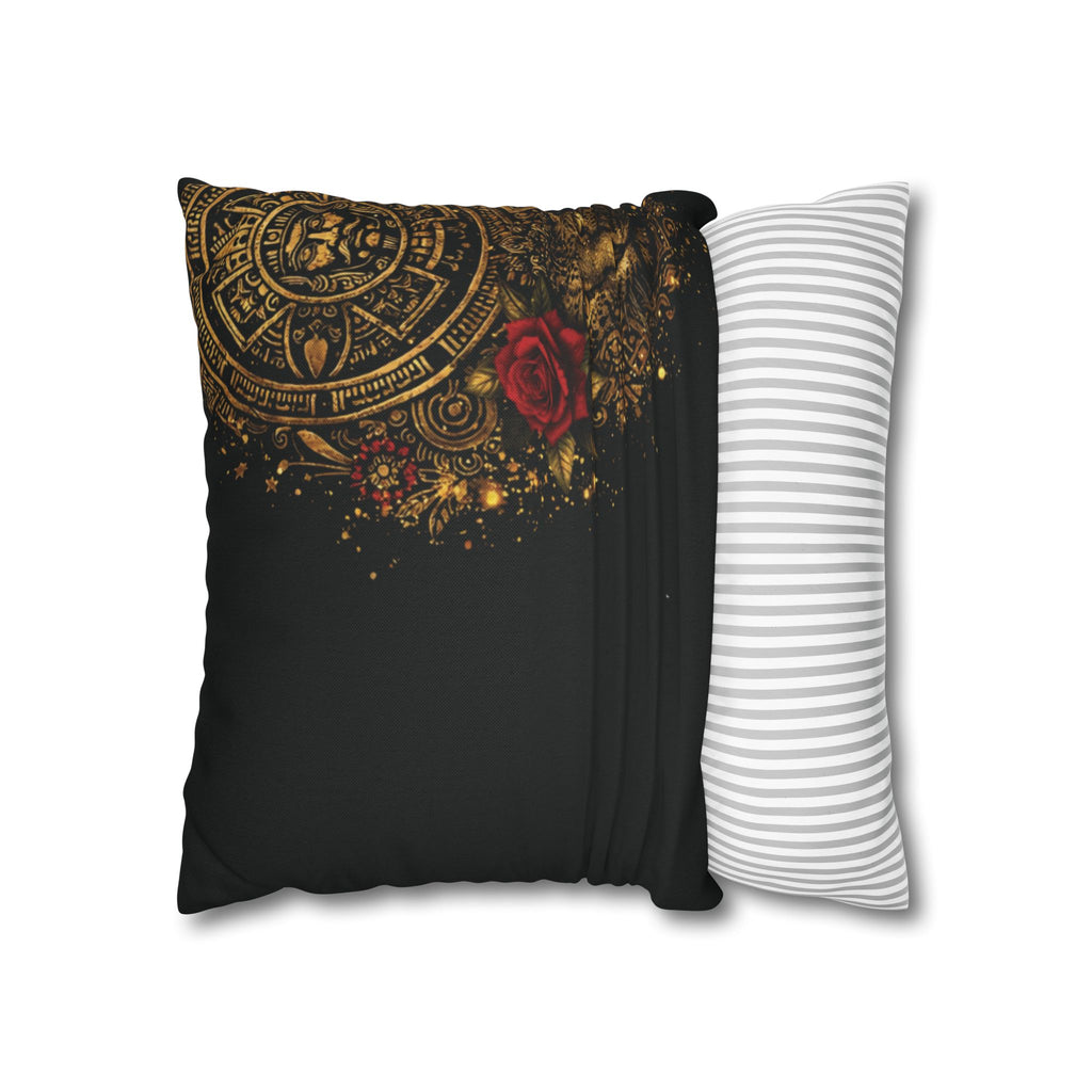Reina Azteca Pillowcase — Rose Decorative Throw Pillow
