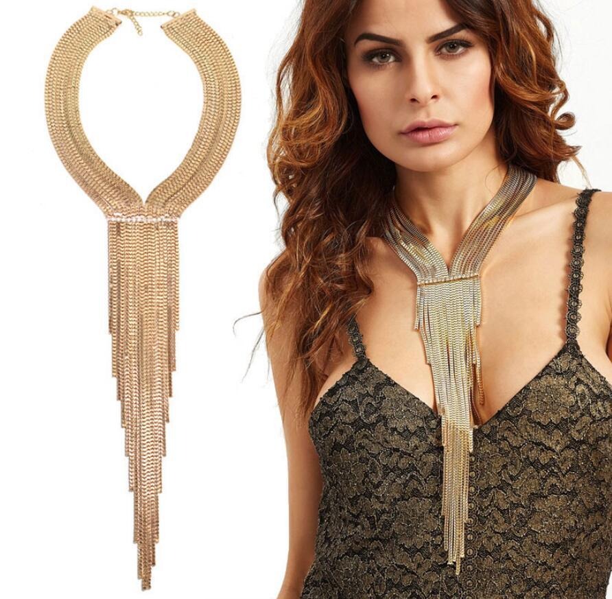 Tassel Chain Statement Necklace