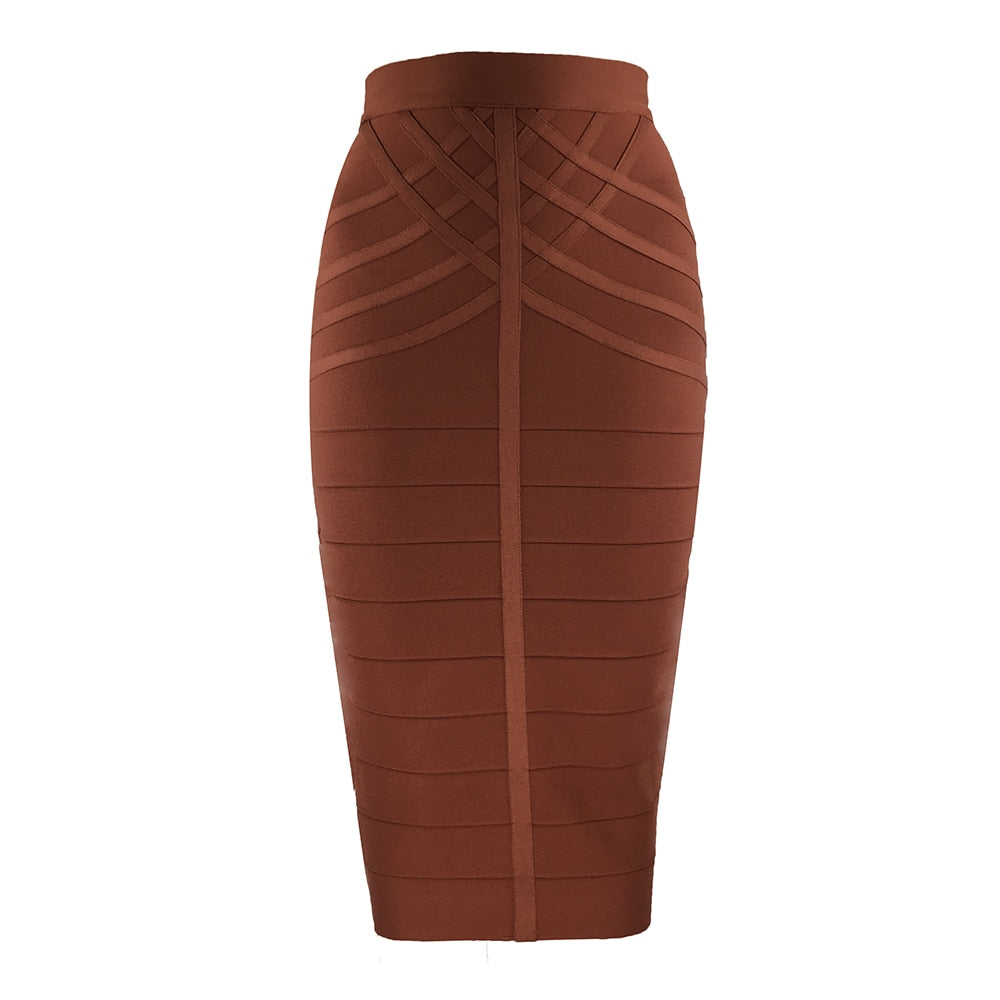 Fitted Bandage Midi Skirt