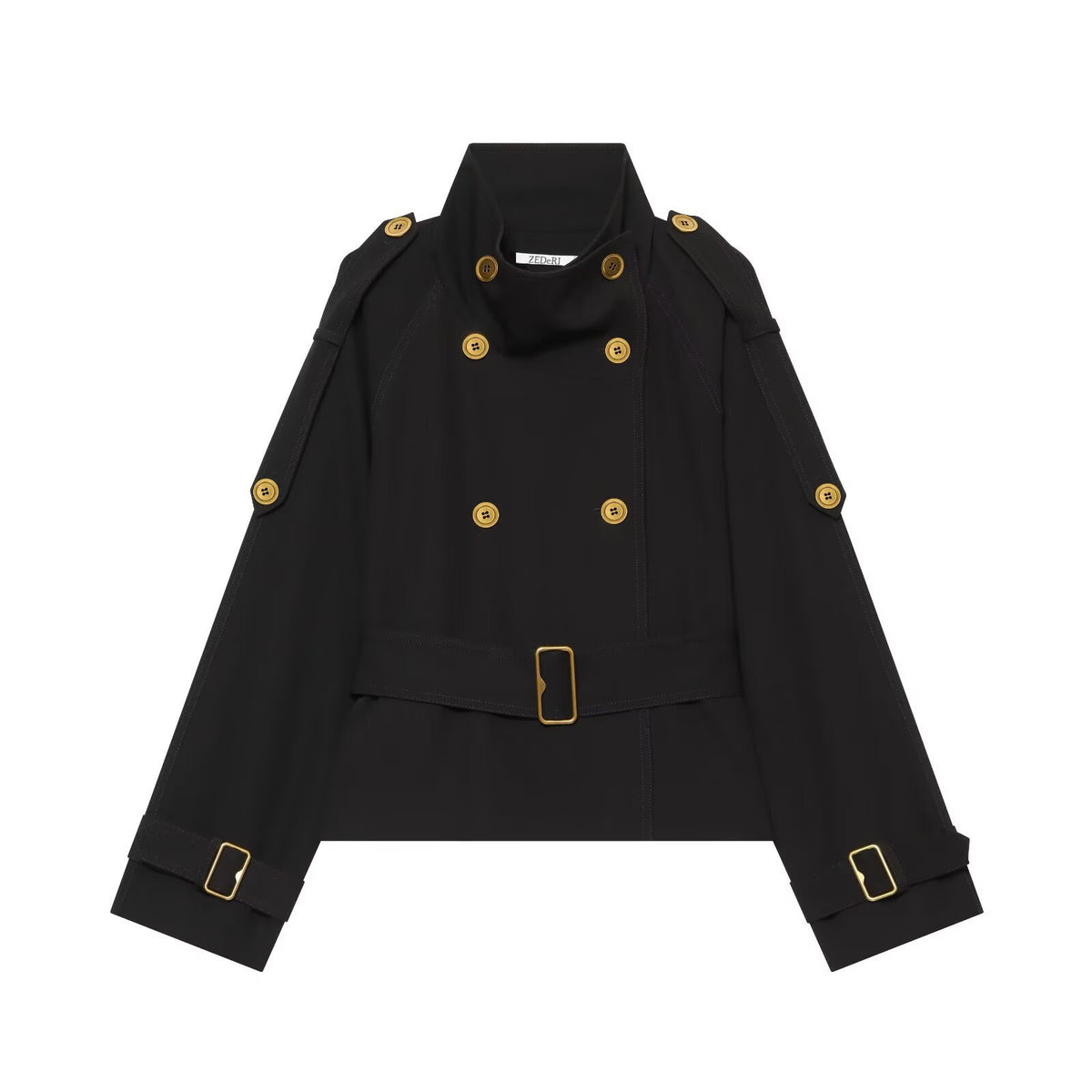 French design double breasted trench coat jacket