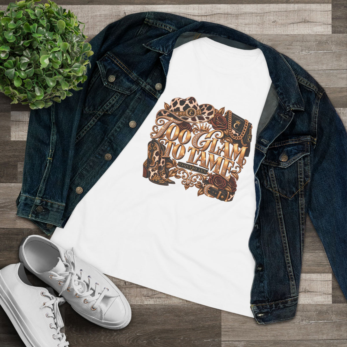 Vaquera Lux – Too Glam to Tame | Women's Cotton Tee