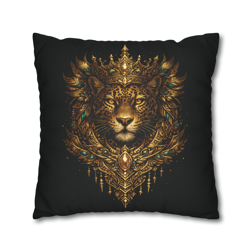 Golden Crowned Jaguar Decorative Pillow case
