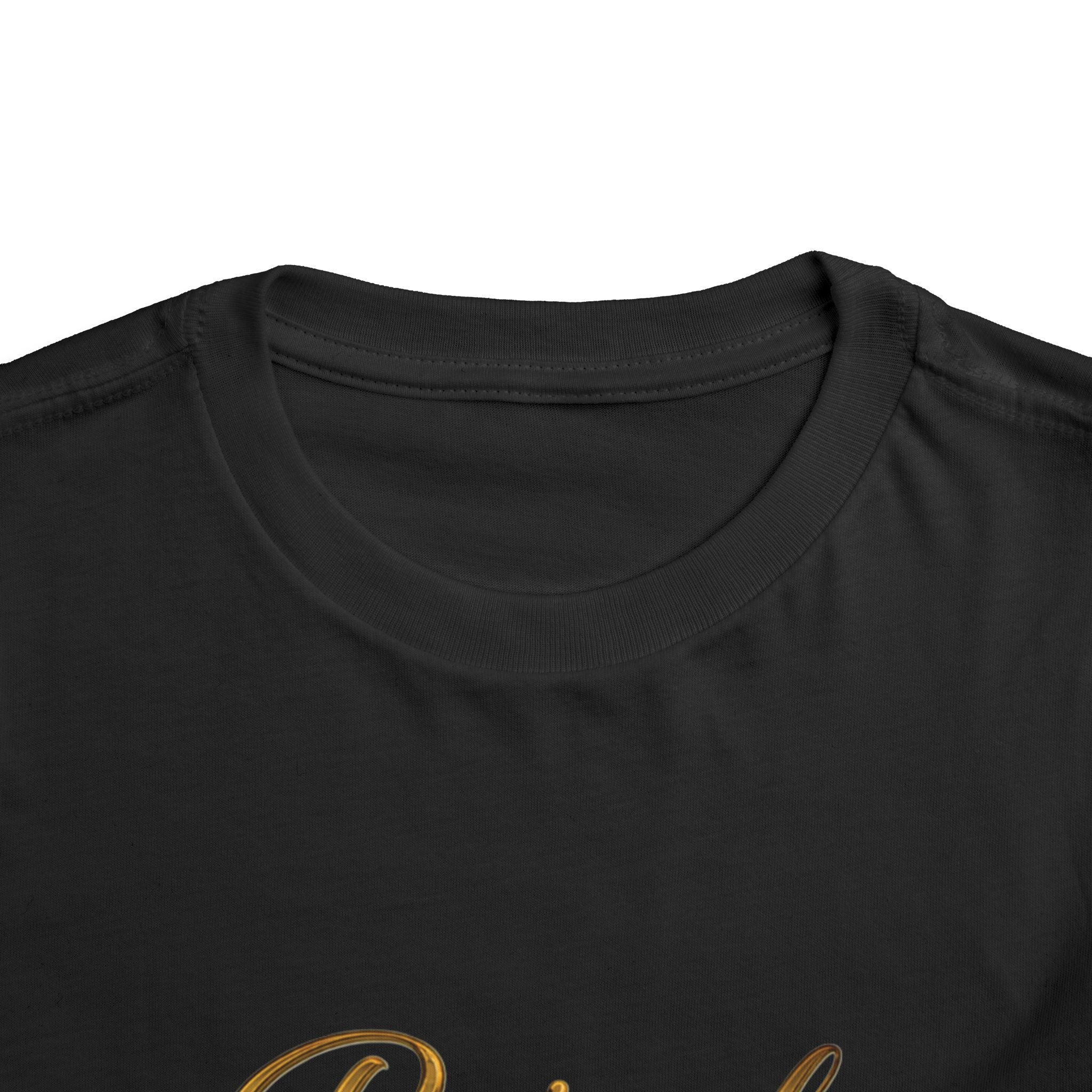 Raised by a Reina Toddler Tee — Gold Crown Princess Shirt for Little Girls