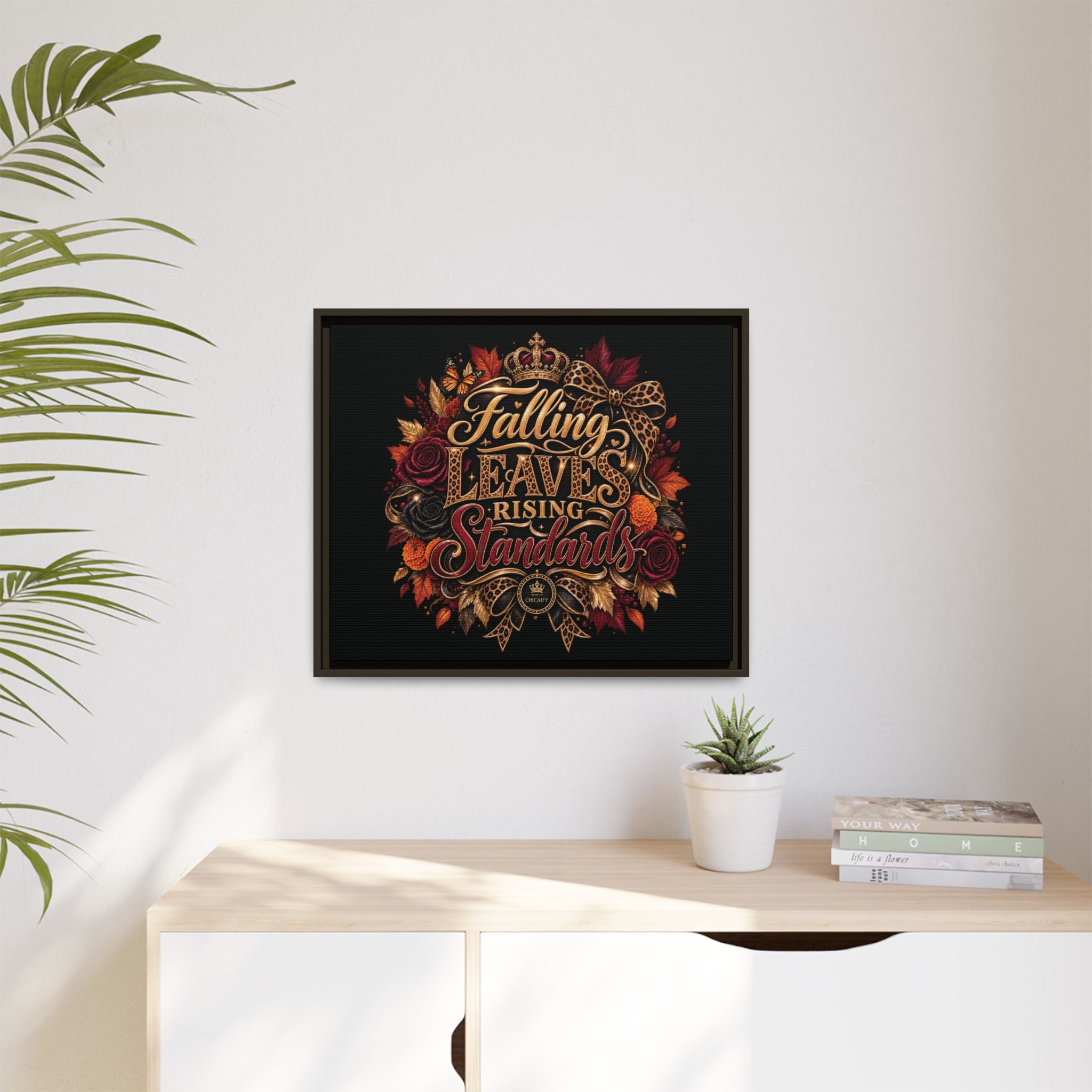 Falling Leaves, Rising Standards | Matte Canvas, Framed (Multi-color)