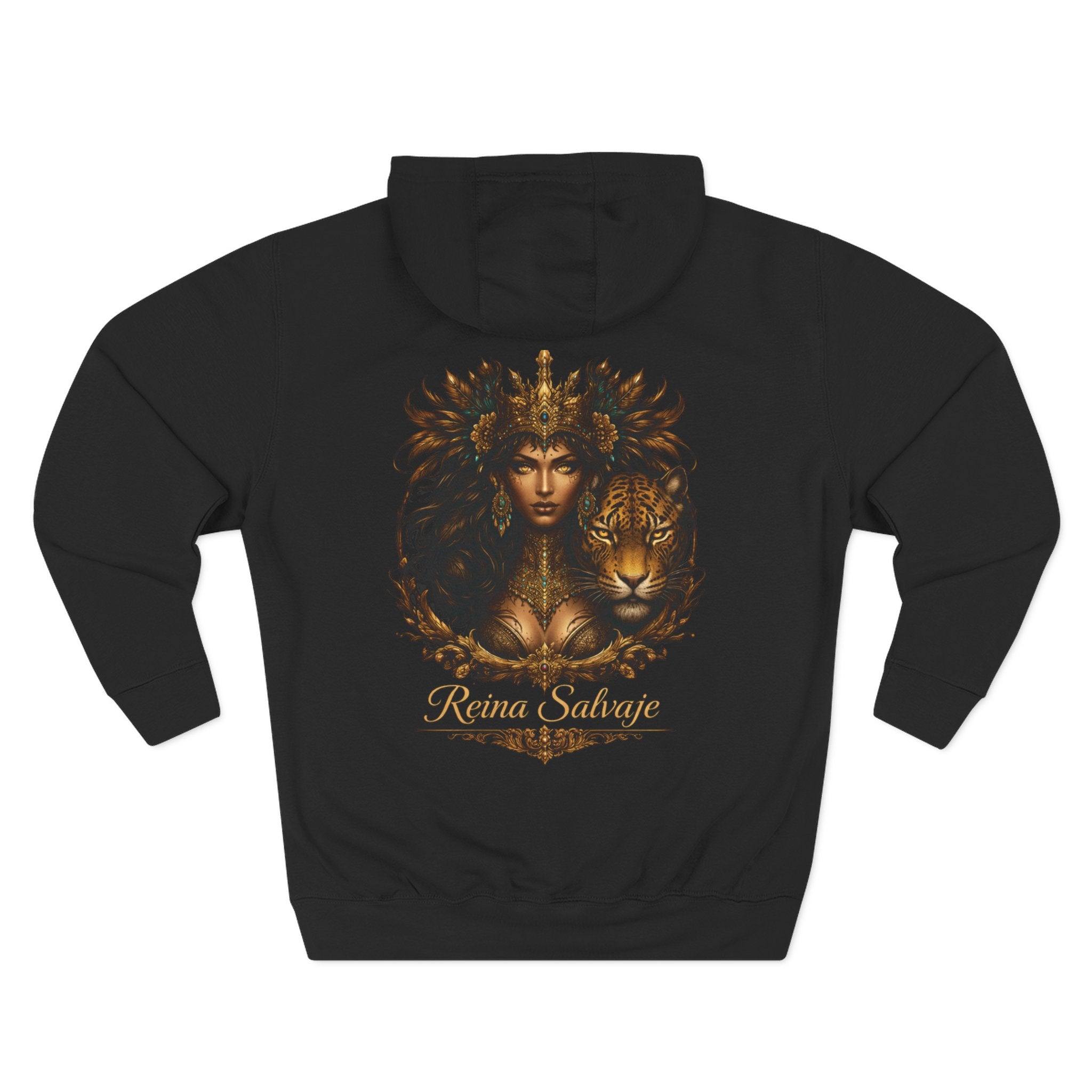 Reina Salvaje – Jaguar Queen Hoodie — 'Reina Salvaje' Graphic Fleece Hoodie