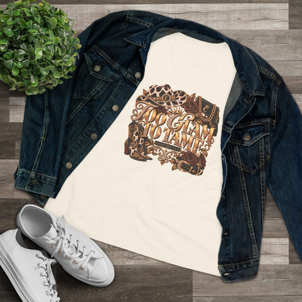 Vaquera Lux – Too Glam to Tame | Women's Cotton Tee