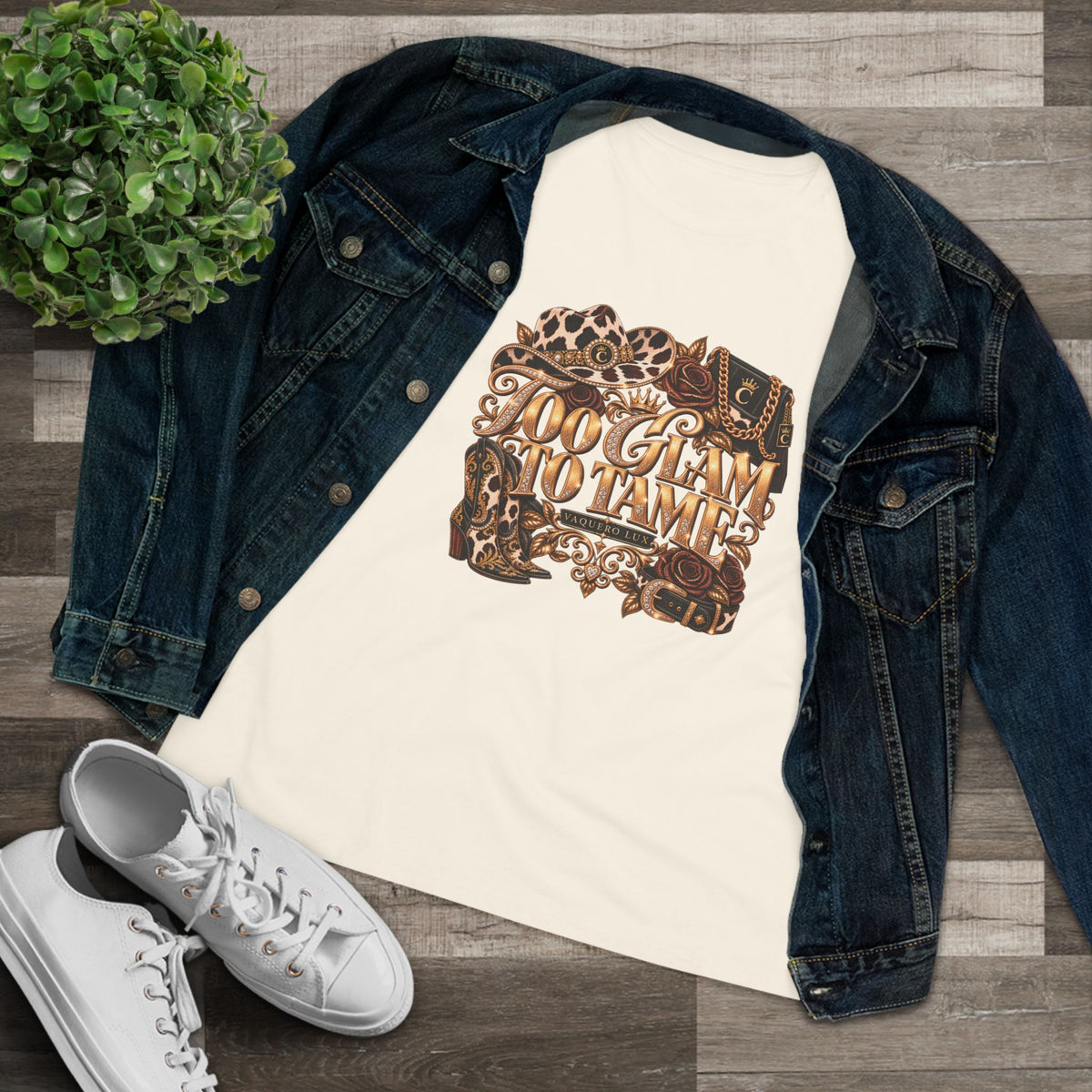 Vaquera Lux – Too Glam to Tame | Women's Cotton Tee
