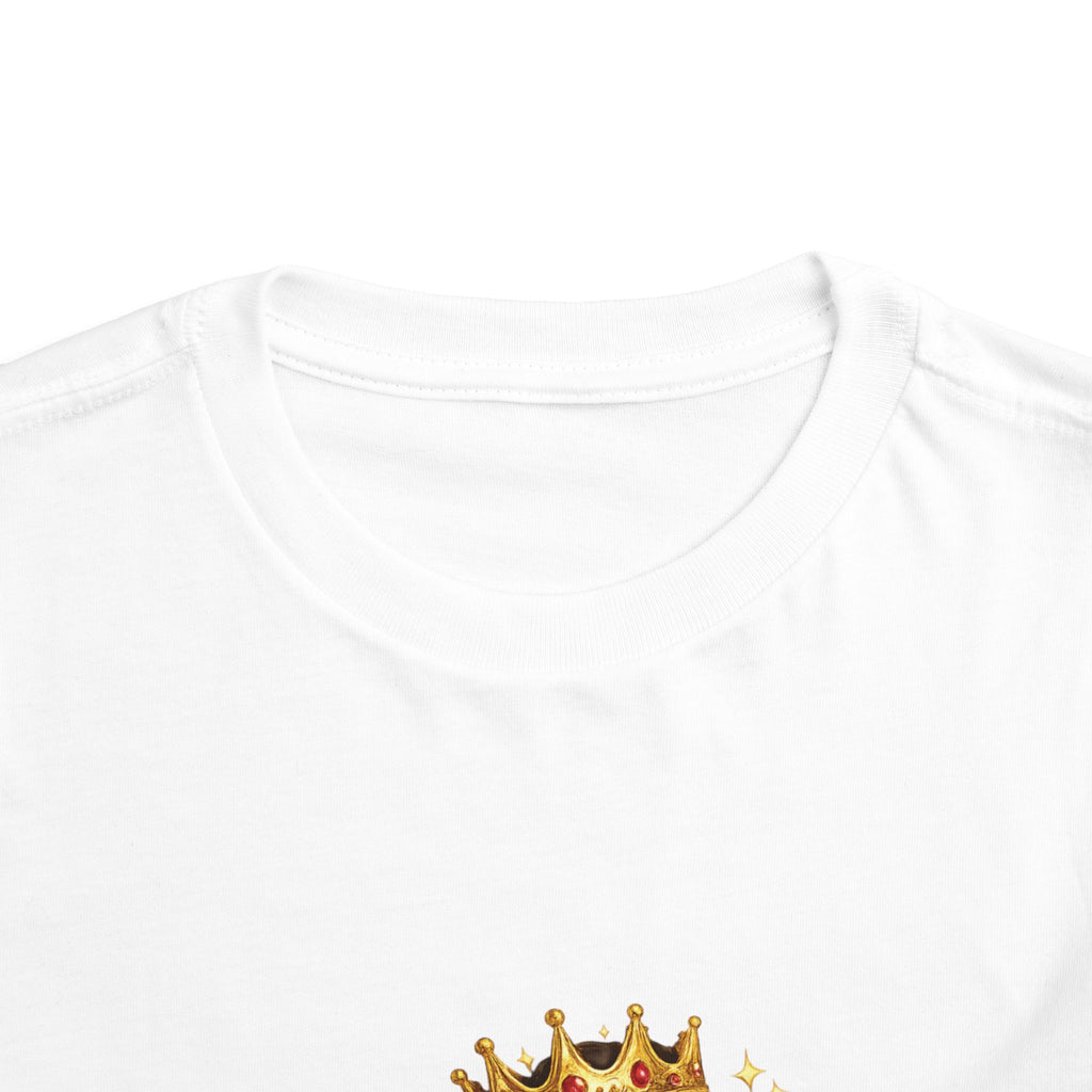Toddler Tee – "Raised by a Reina" Gold Crown Design