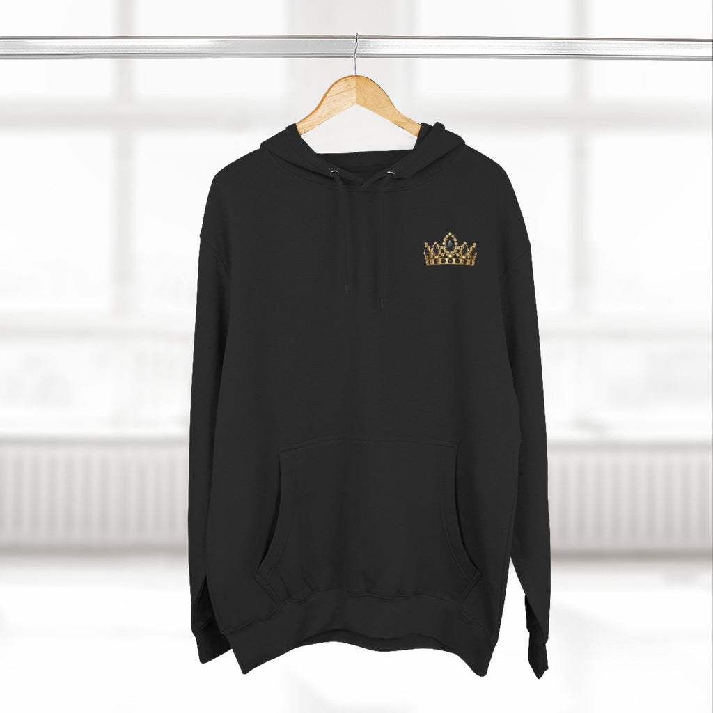 Goddess Era Hoodie — Gold Crown Chest & Back Graphic
