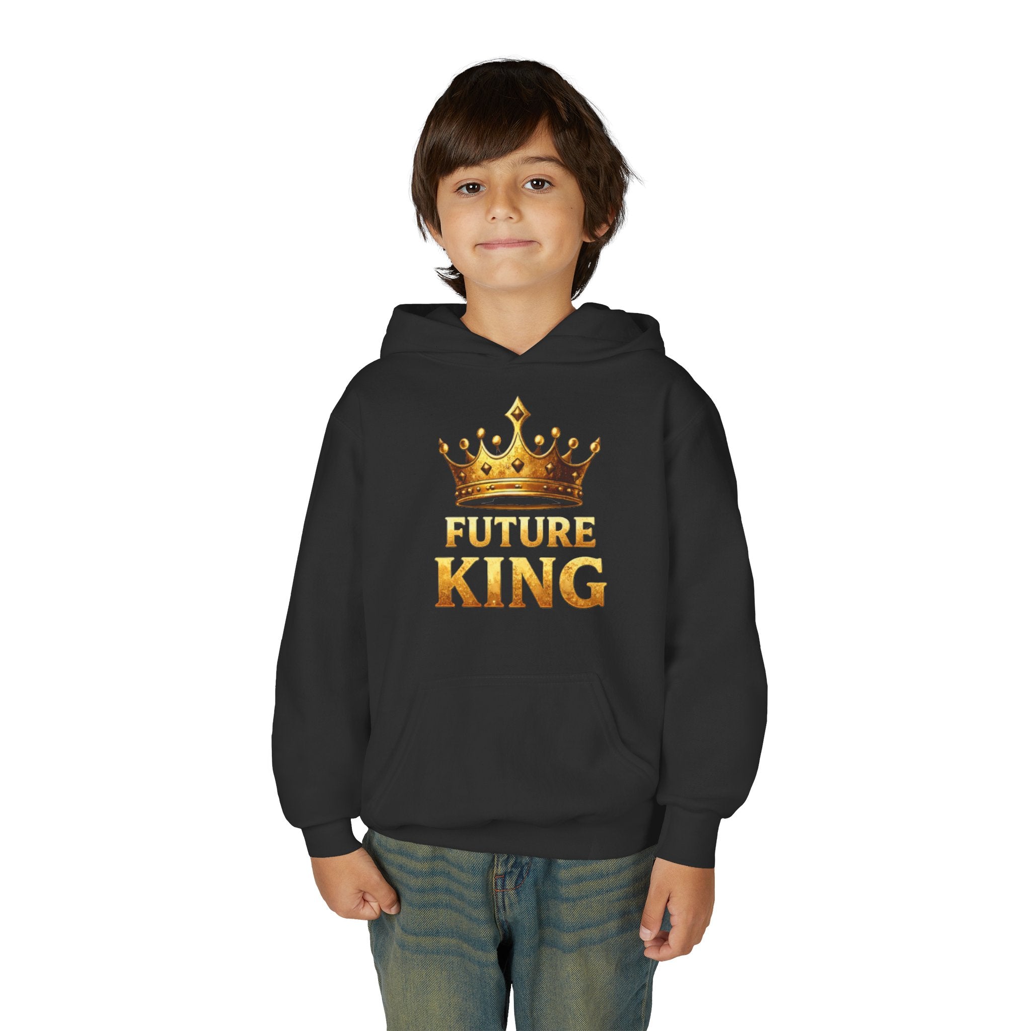 Youth Hoodie - "Future King" Gold Crown Graphic