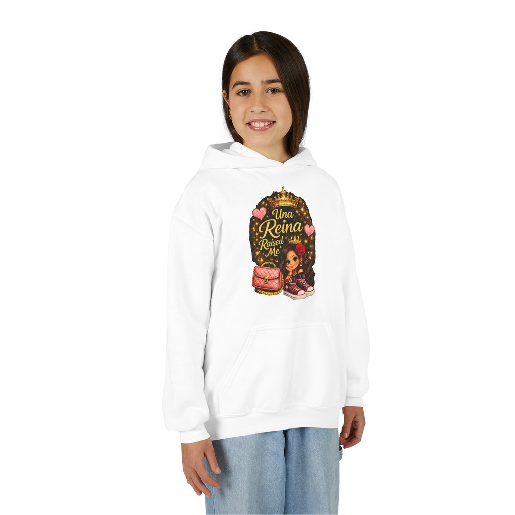 Youth Hoodie — "Una Reina Crece Conmigo" Cute Princess Graphic