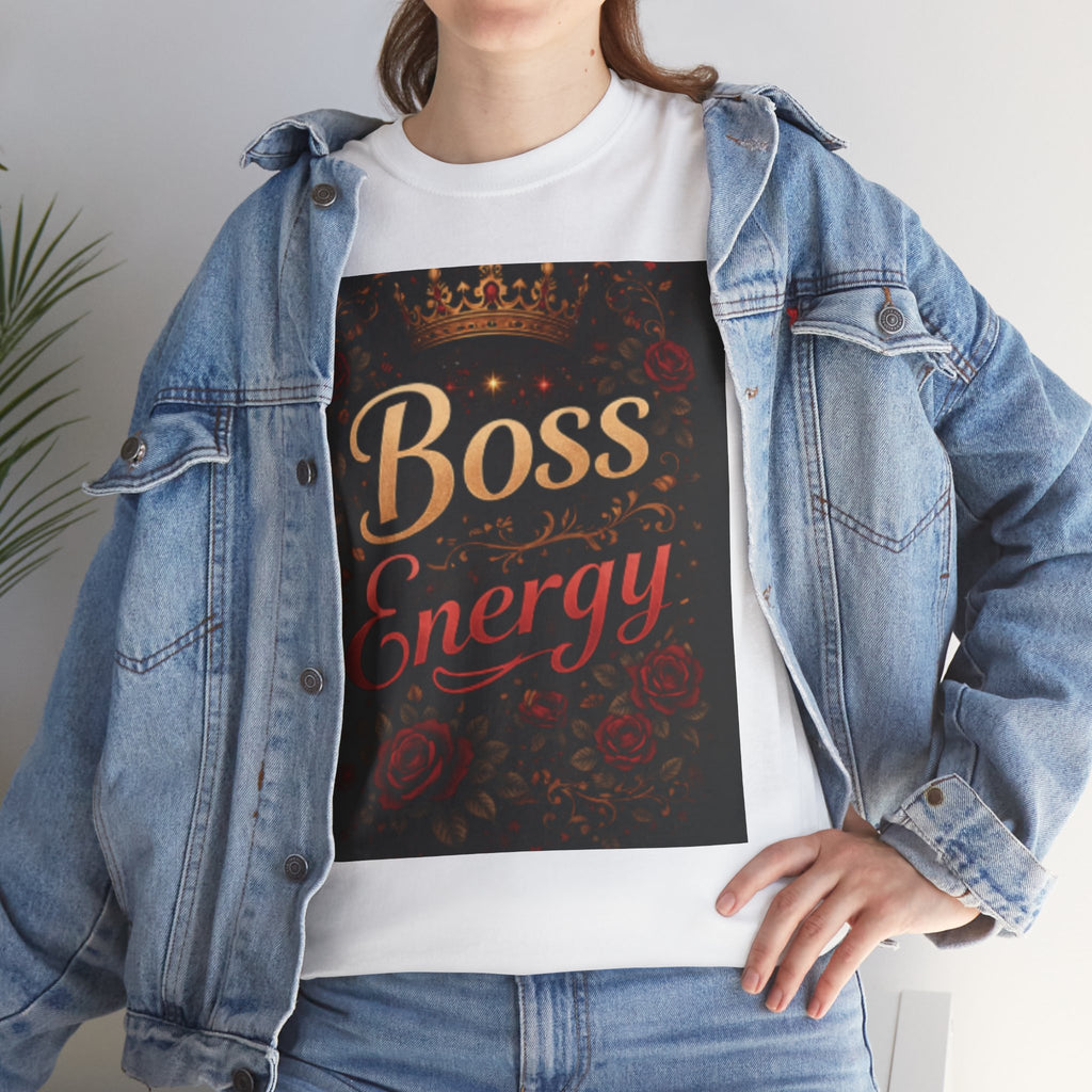 Boss Energy T-Shirt – Floral Crown Graphic Tee for Empowered Women