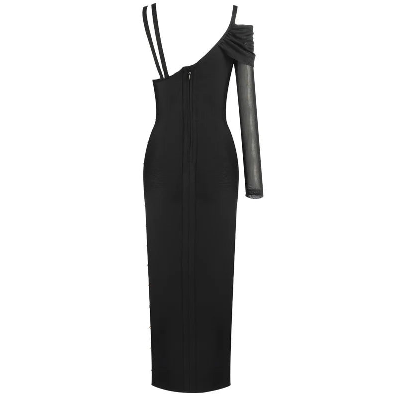 Midnight One-Shoulder Bandage Dress