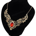 Rhinestone Floral Statement Necklace