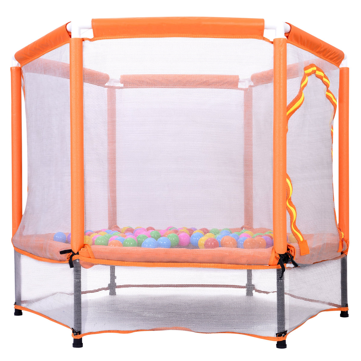55-Inch Kids' Trampoline with Safety Enclosure | Orange