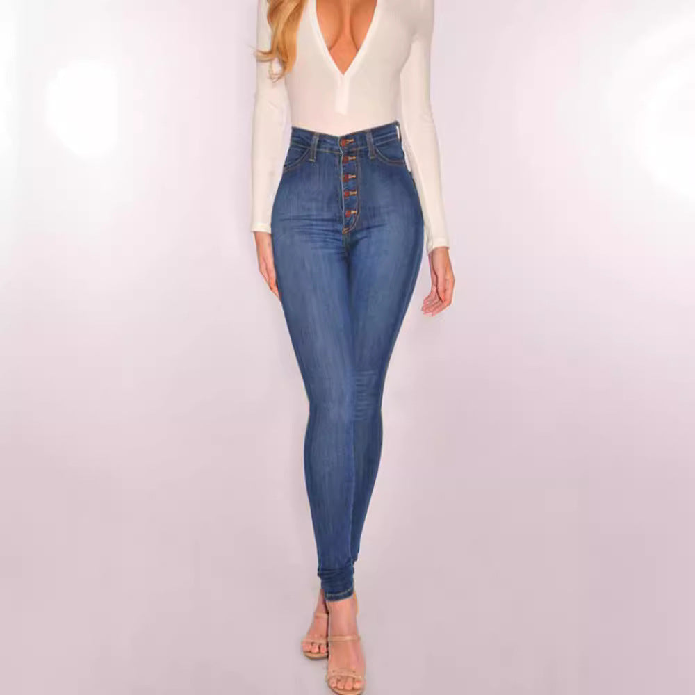 High-Rise Stretch Slim-Fit Jeans