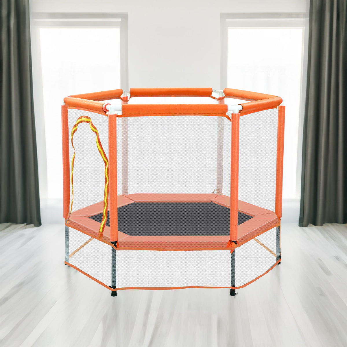 55-Inch Kids' Trampoline with Safety Enclosure | Orange