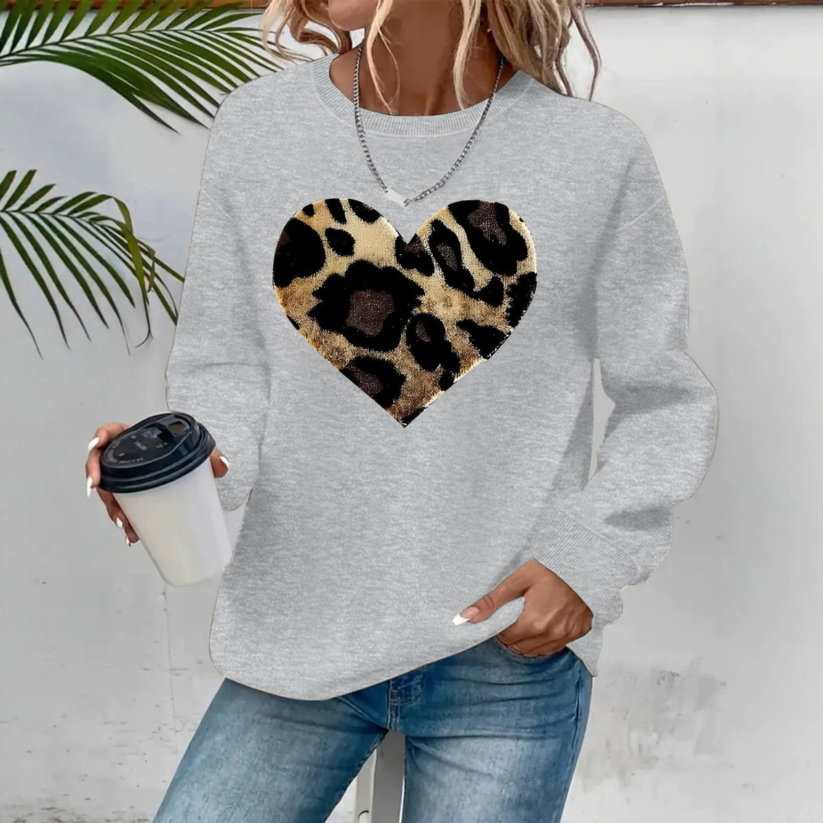 Printed Fleece Long-Sleeve Sweatshirt