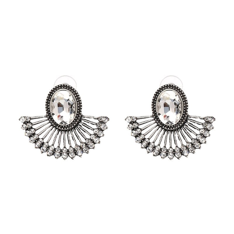 Crystal Fan Fringe Earrings