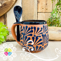 Navy Blue Clay Mug with Spoon - Taza Espiga con Cuchara
