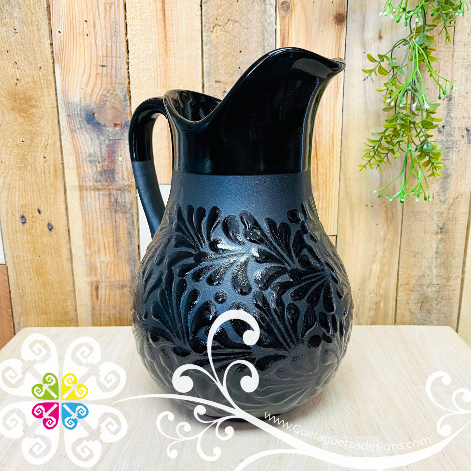 Black Espiga Large Pato Clay Pitcher - Jarro de Barro