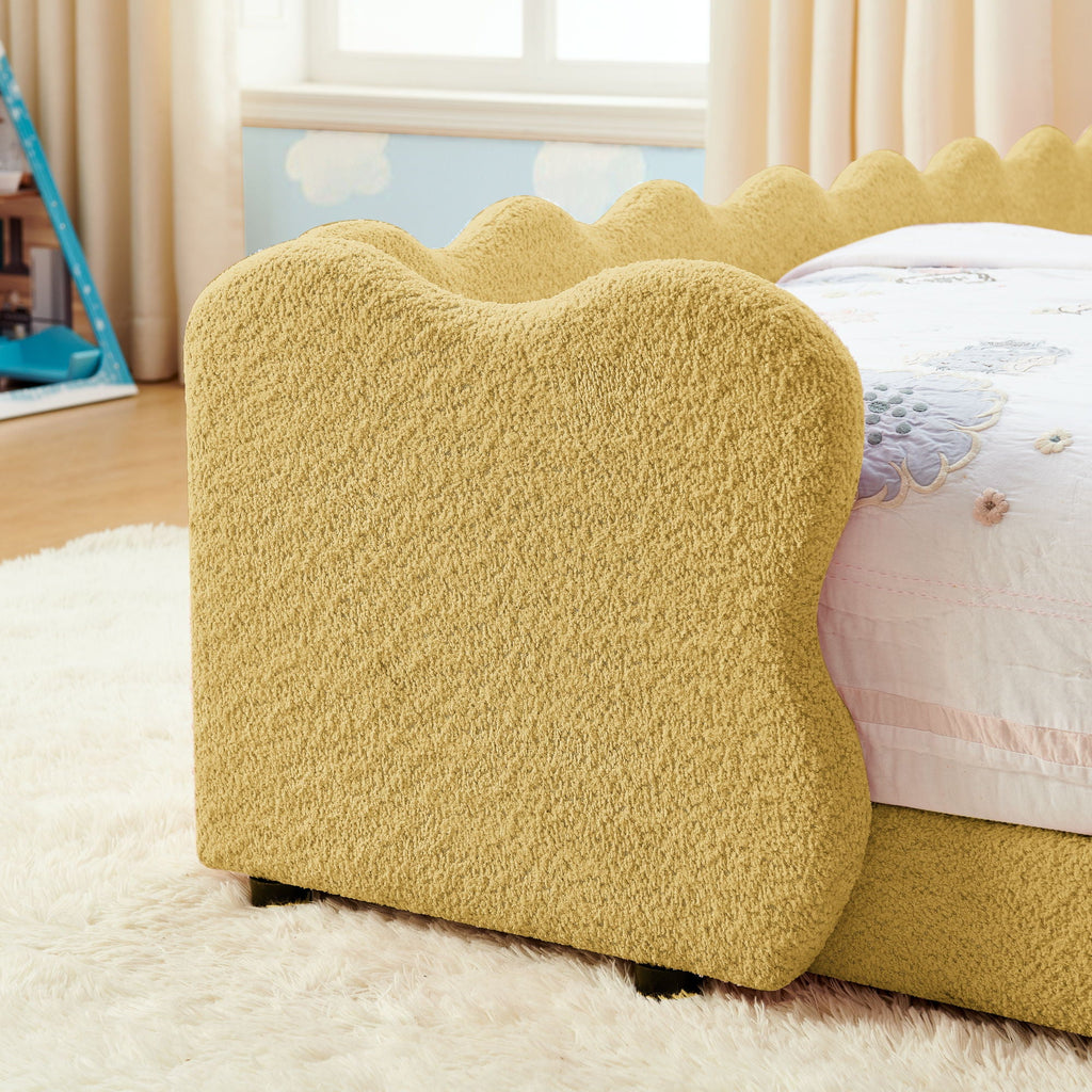 Dinosaur Shaped Toddler Bed with Safety Guardrail - Twin Upholstered Bed