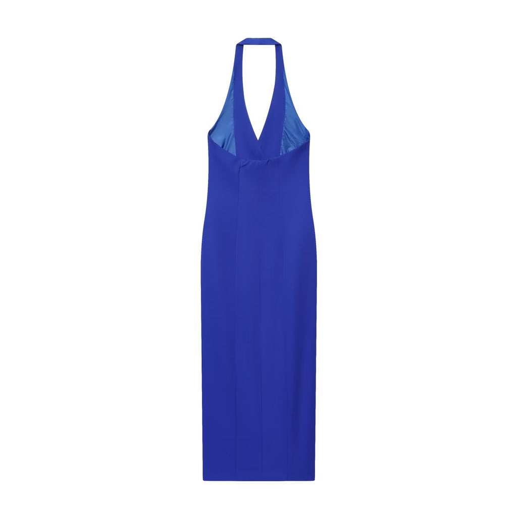Style Cross Design Strap Neckline Mid-Length Bodycon Dress