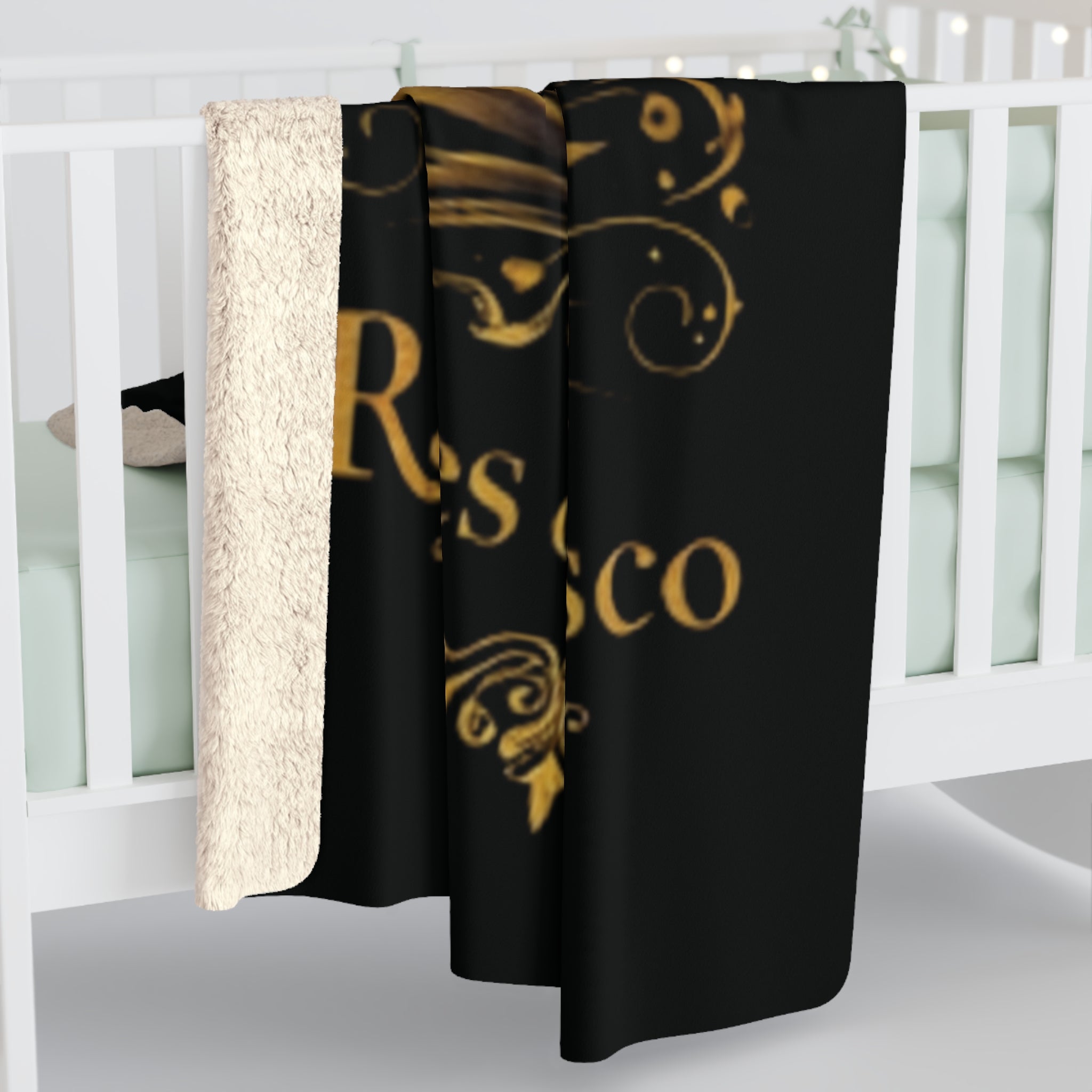 Sherpa Fleece Blanket — Raíces de Jalisco Gold Agave Crown Throw