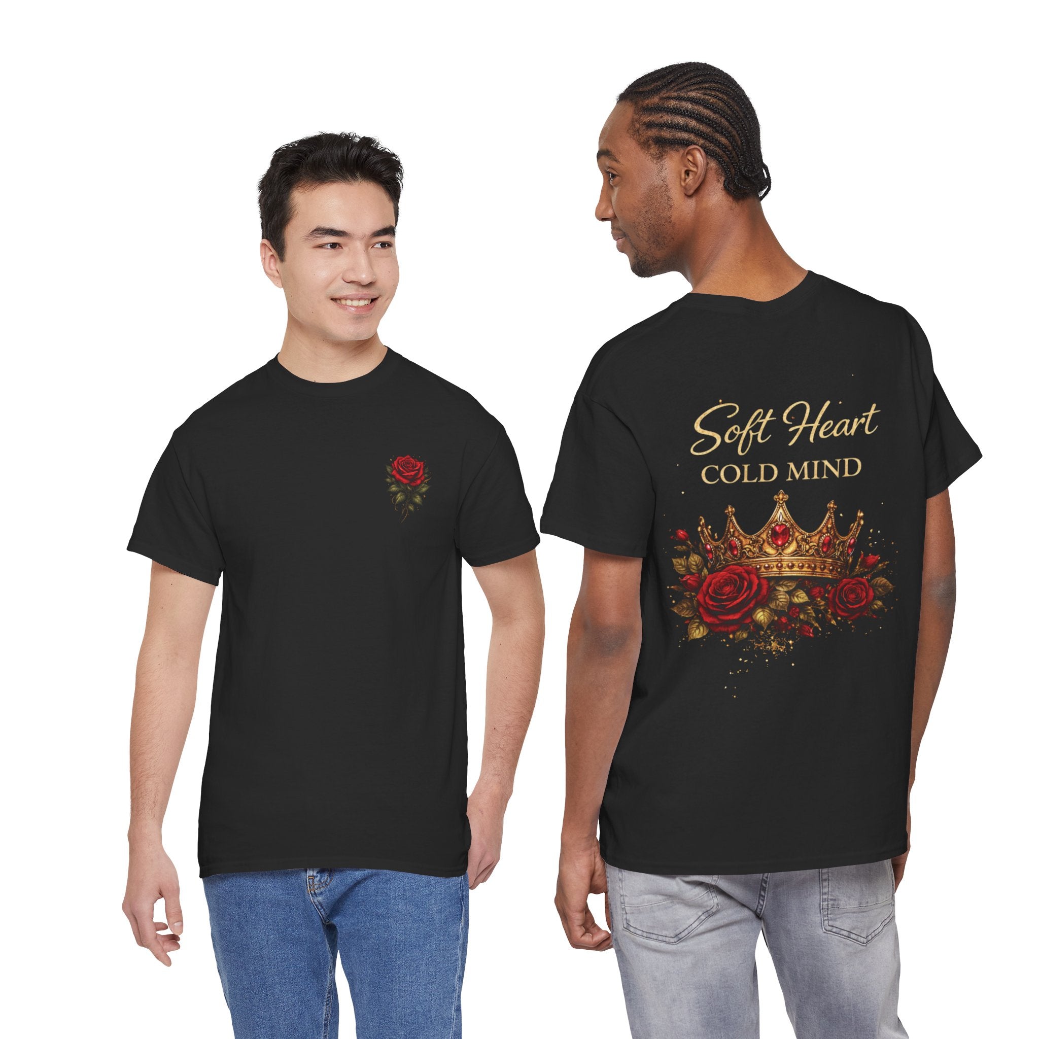 Rose Crown Tee — "Soft Heart Cold Mind" Graphic T-Shirt