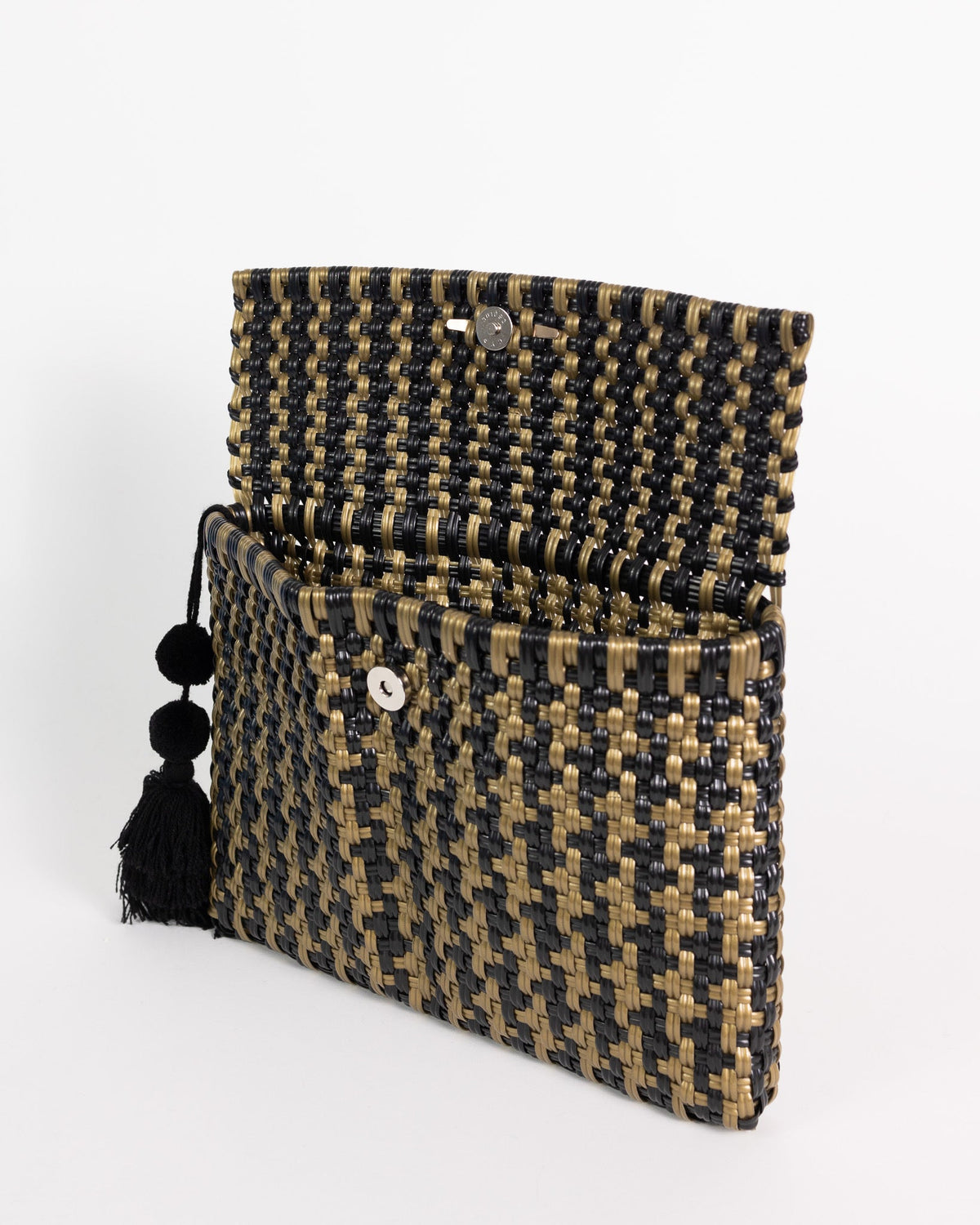 Black and Gold Houndstooth Clutch