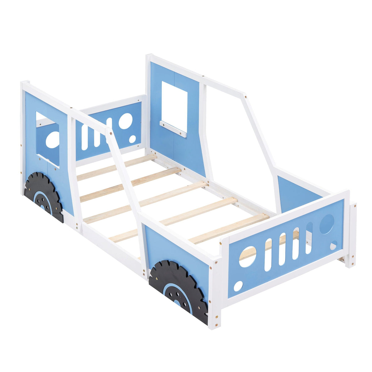 Classic Car Shaped Platform Bed with Wheels - Twin or Full Size