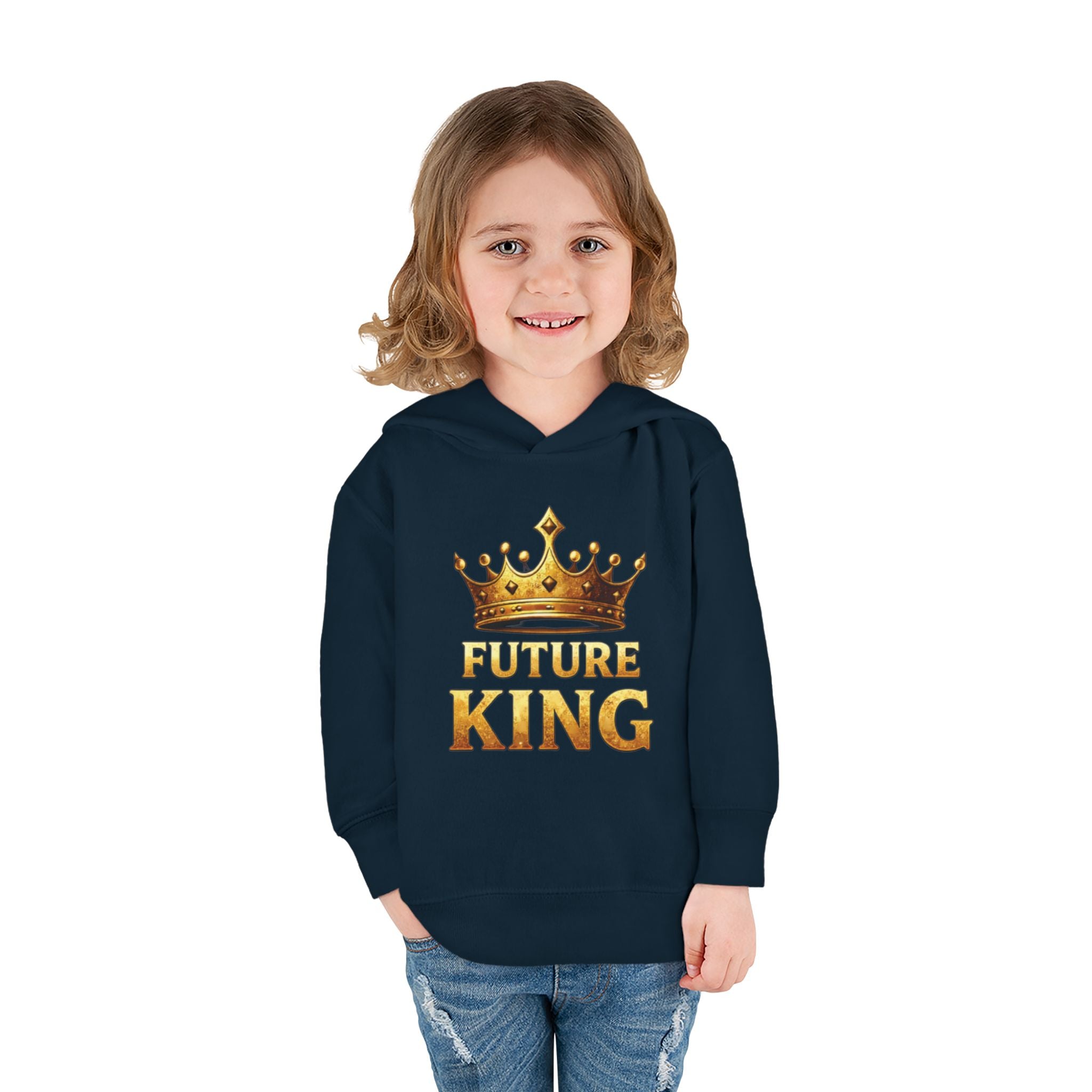 Toddler Hoodie — "Future King" Gold Crown Pullover