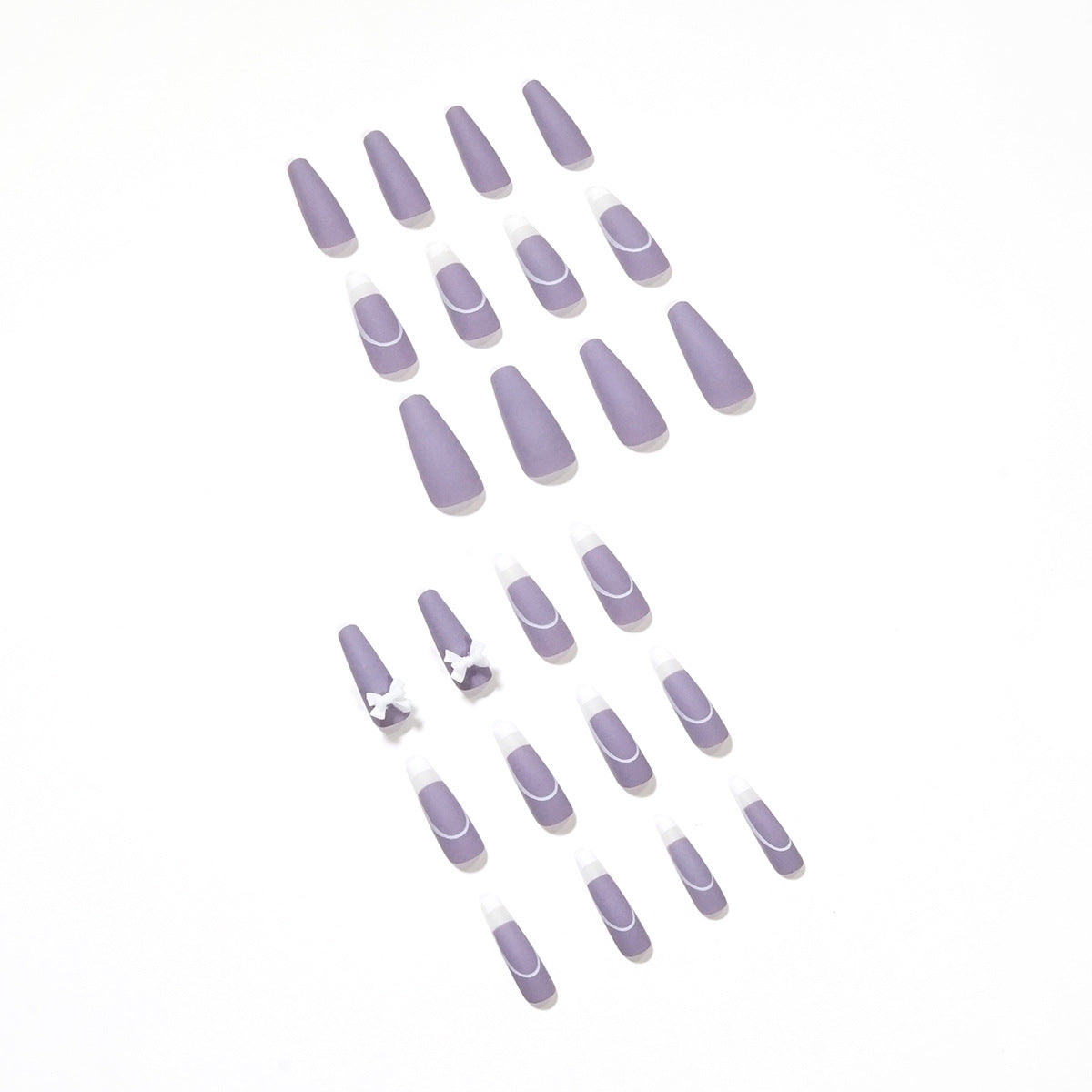 Purple French Bow Press-On Nails