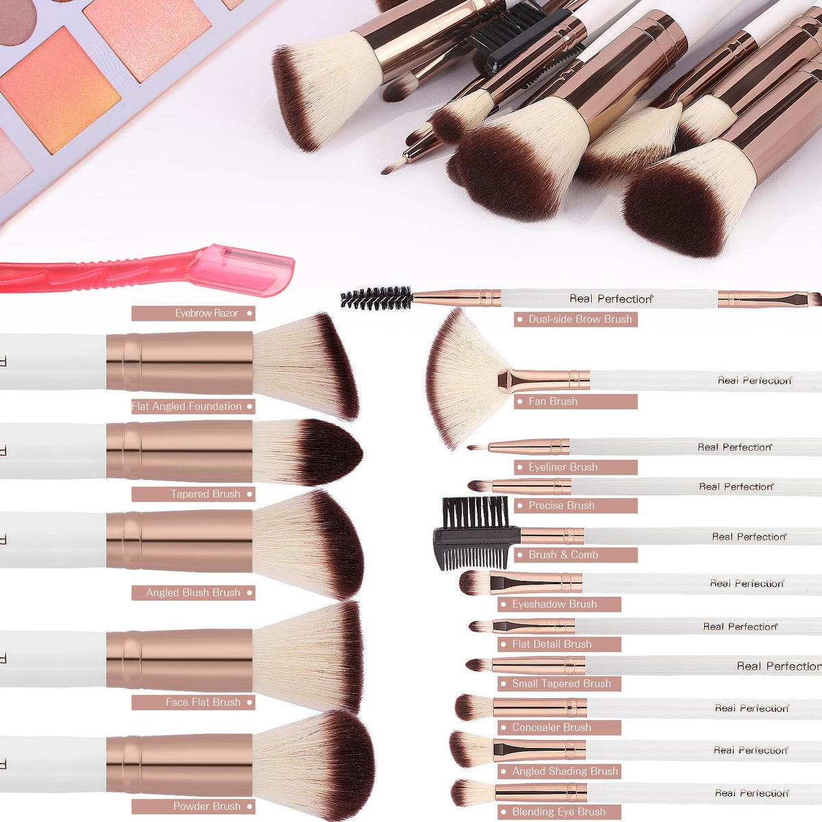 Real Perfection 16-Piece Makeup Brush Set