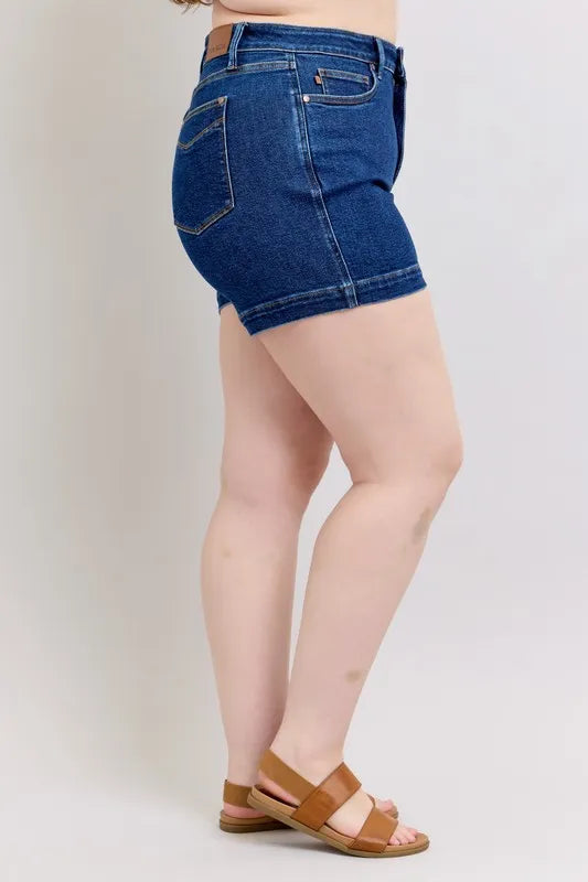 Judy Blue Size Small to 3XL High Waist Tummy Control Denim Shorts